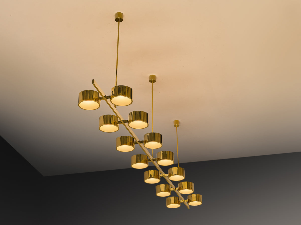 Hans-Agne Jakobsson 'T 261/14' Chandelier in Brass 360cm/141.73in. Lighting Morentz