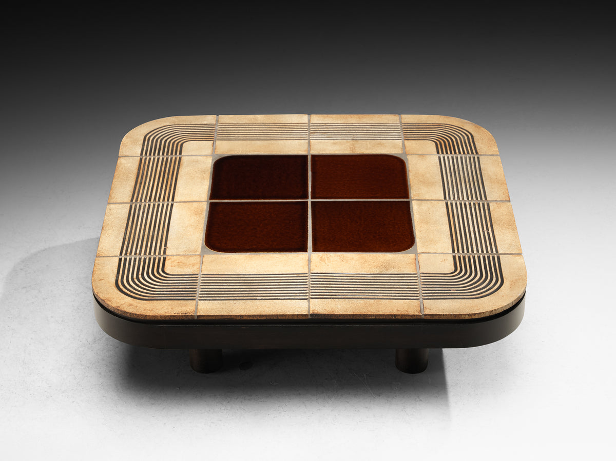 Roger Capron Pair of Coffee Tables 'Mambo' with Ceramic Tiles Tables Morentz