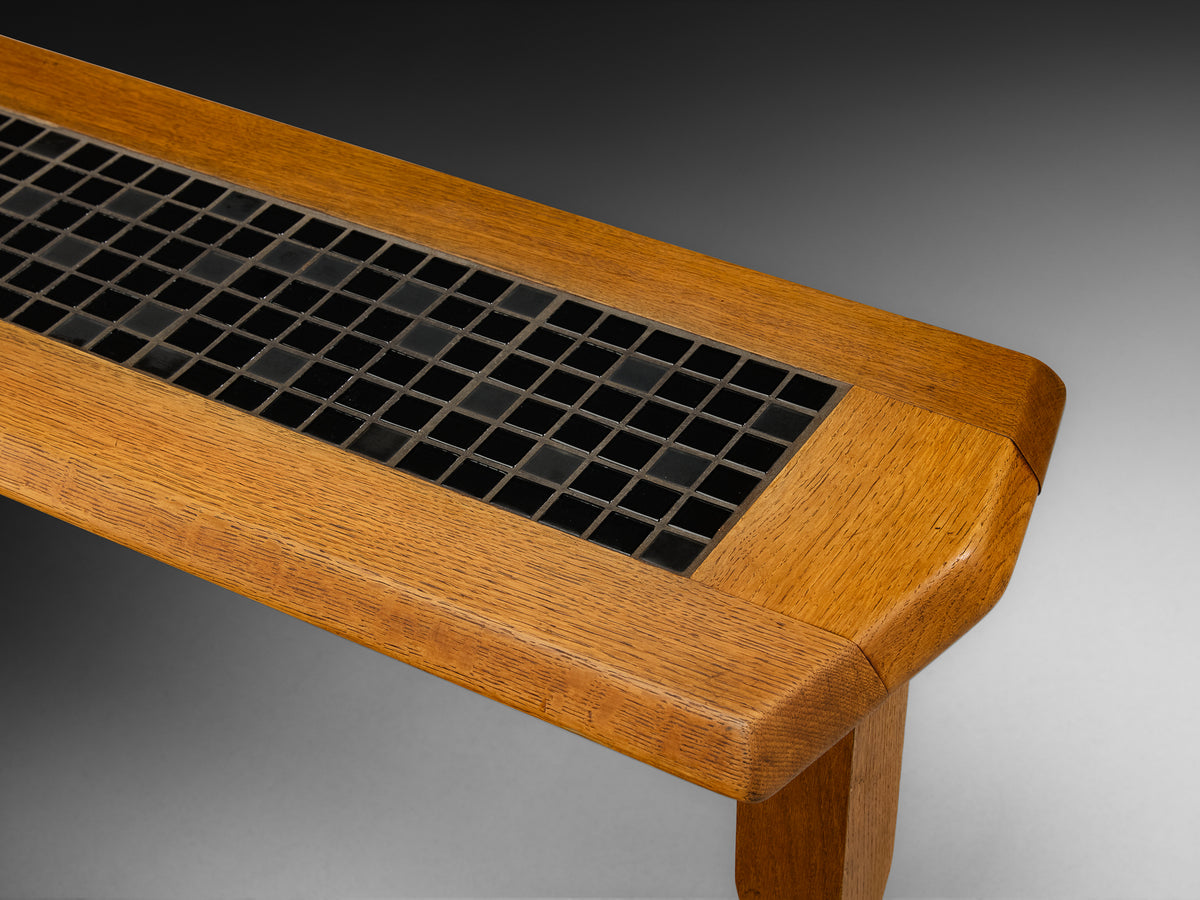 Guillerme & Chambron for Votre Maison Coffee Table L-Shape in Oak and Ceramic Tables Morentz