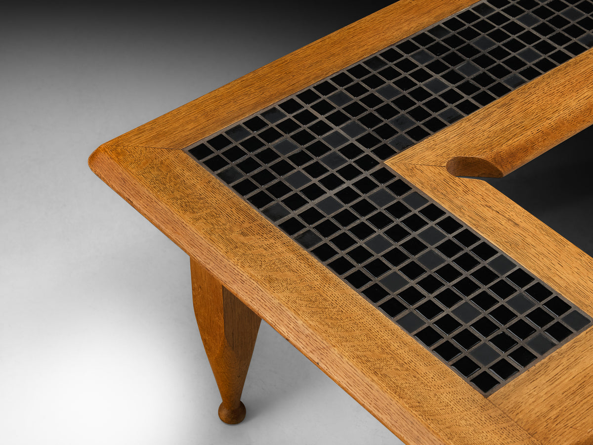 Guillerme & Chambron for Votre Maison Coffee Table L-Shape in Oak and Ceramic Tables Morentz