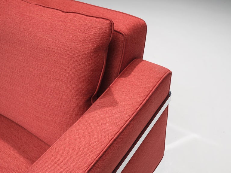 Robert Haussmann for De Sede Sofa in Red Fabric Upholstery