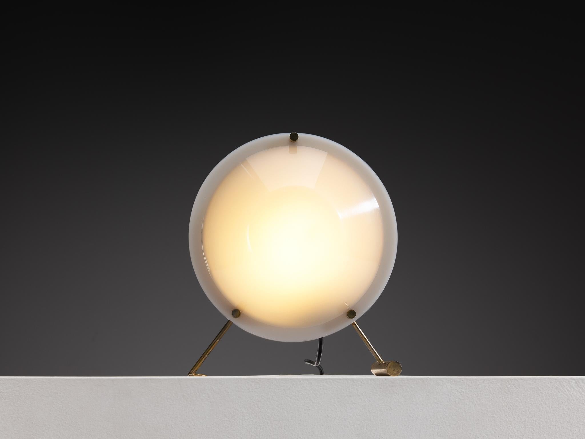 Rare Tito Agnoli for O-Luce '260' Table Lamp in Perspex and Brass lighting Morentz