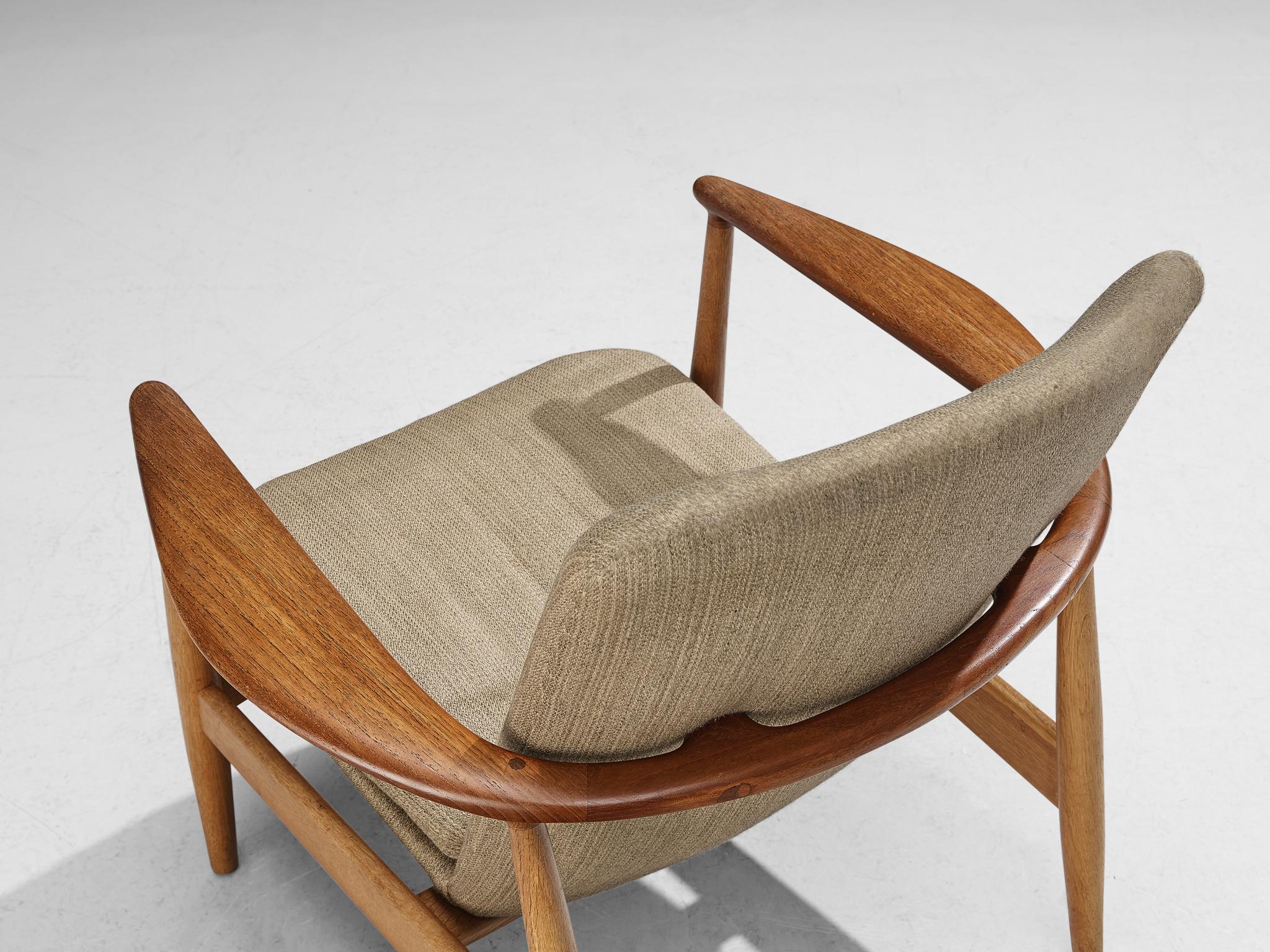Arne Vodder for Bovirke Armchair in Oak and Beige Upholstery seating Morentz