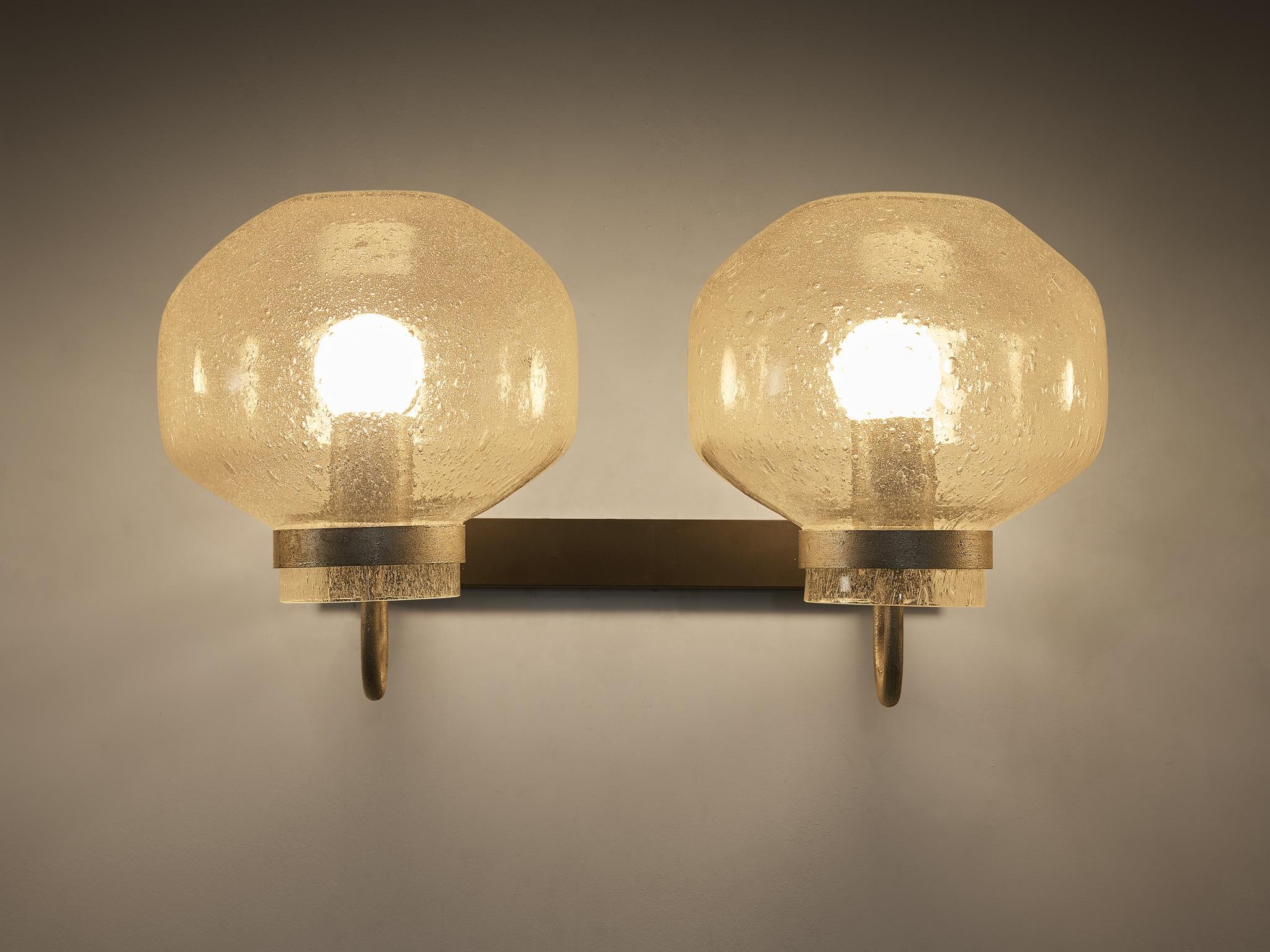 1970s Wall Lights in Silver-Colored Metal & Blown Glass lighting Morentz
