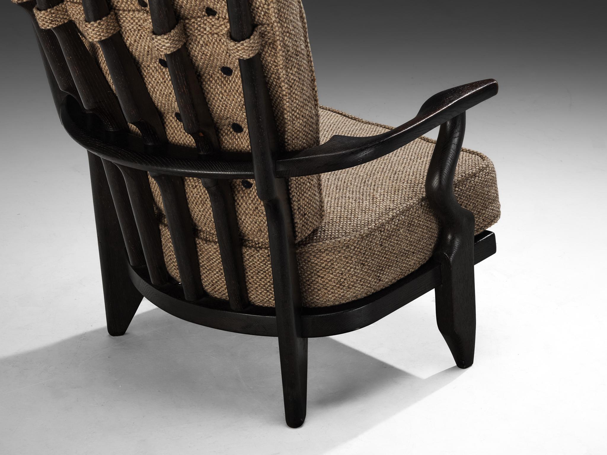 Guillerme & Chambron 'Mid Repos' Lounge Chair in Darkened Oak seating Morentz