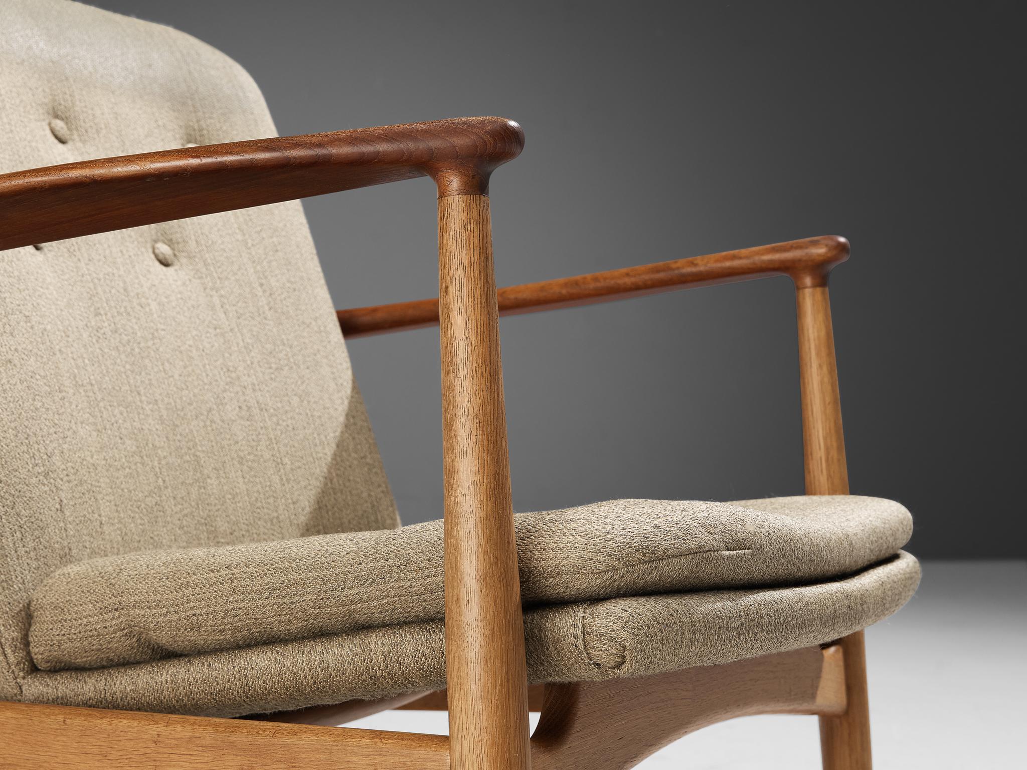 Arne Vodder for Bovirke Armchair in Oak and Beige Upholstery seating Morentz