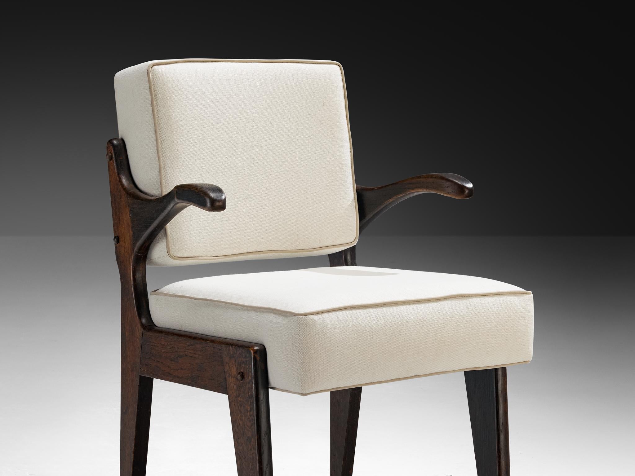 Guillerme & Chambron for Votre Maison Pair of 'Bridge Etudiant' Armchairs seating Morentz