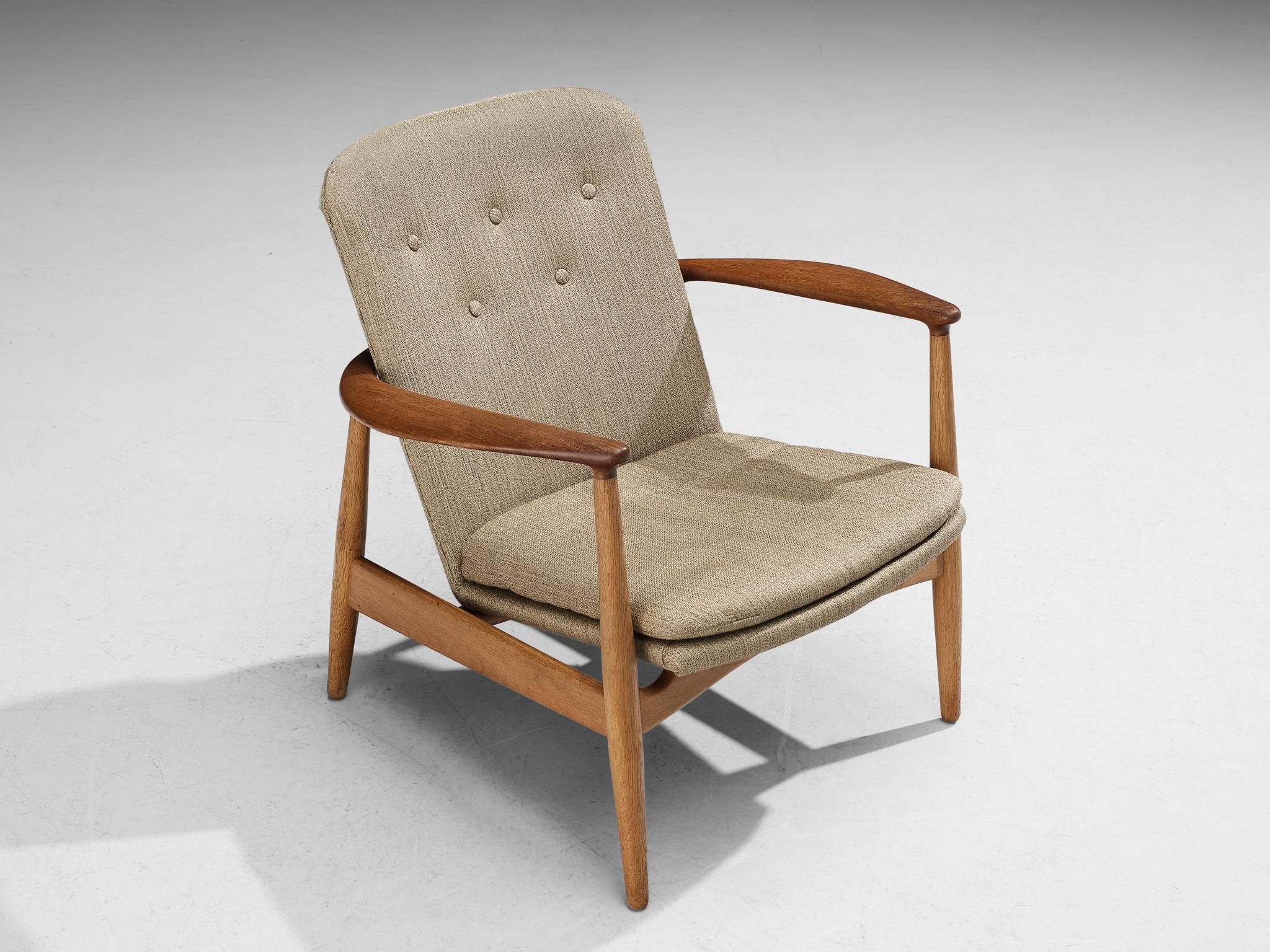 Arne Vodder for Bovirke Armchair in Oak and Beige Upholstery seating Morentz