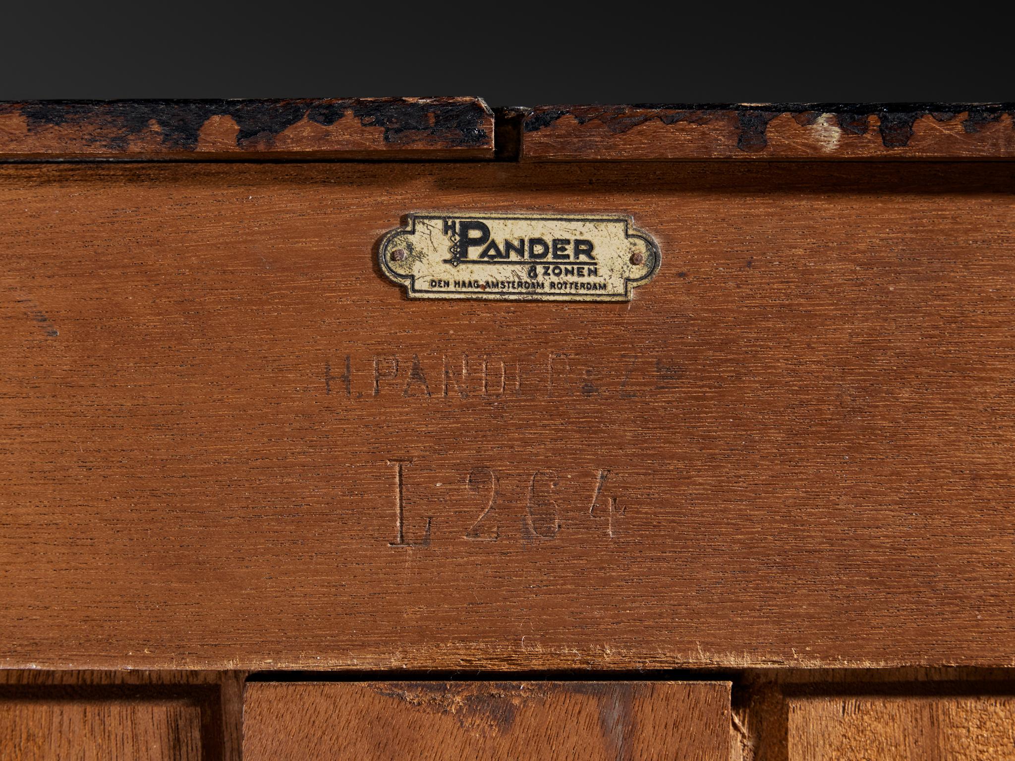 Hendrik Wouda for Pander Art Deco Bookshelf in Oak case pieces and storage cabinets Morentz