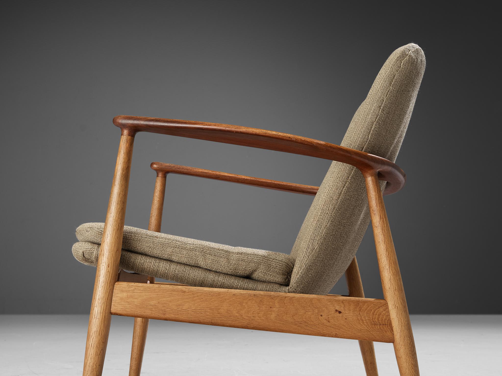Arne Vodder for Bovirke Armchair in Oak and Beige Upholstery seating Morentz