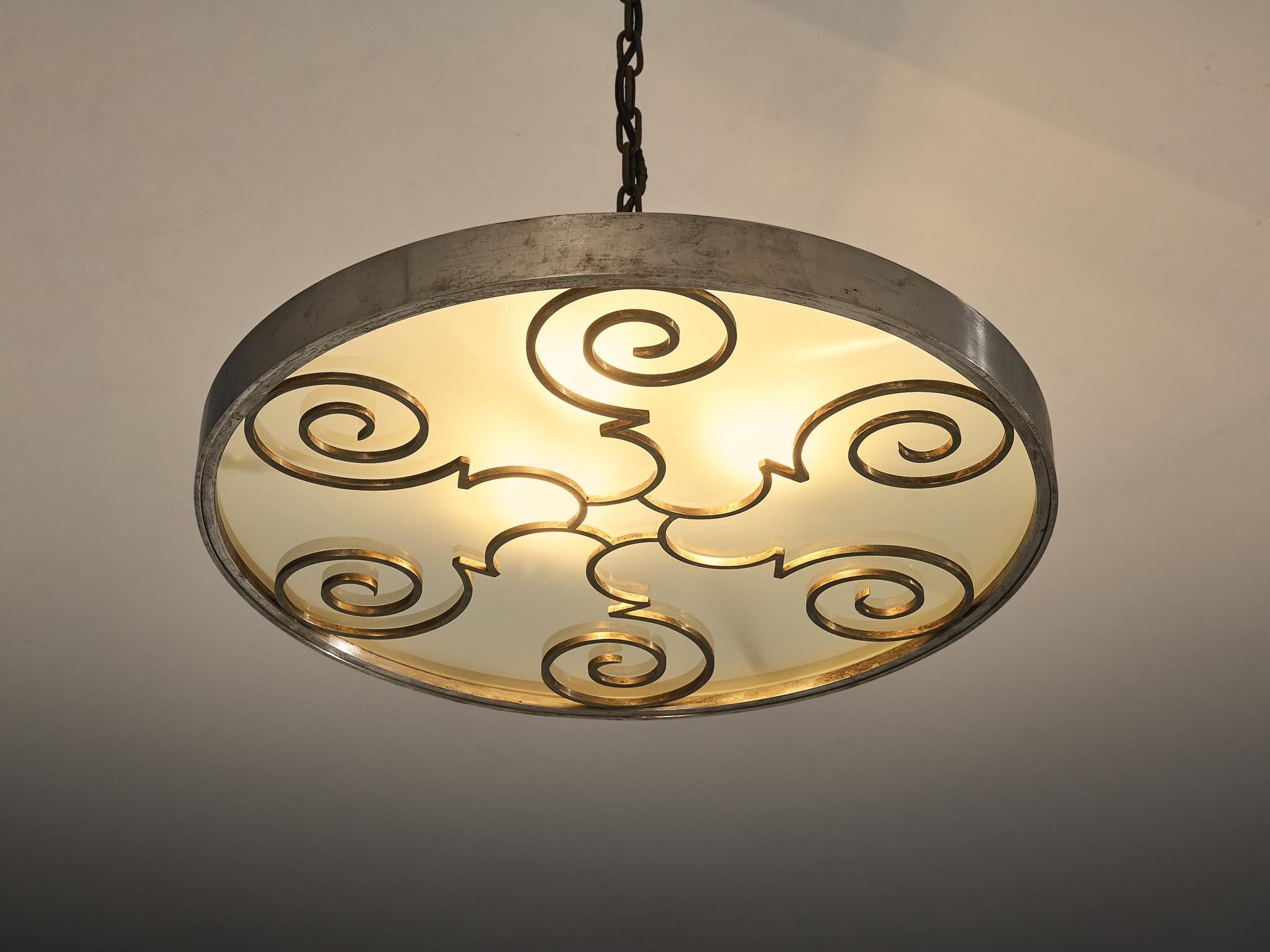 Lars Holmström for Arvika Konsthantverk Art Deco Ceiling Light lighting Morentz