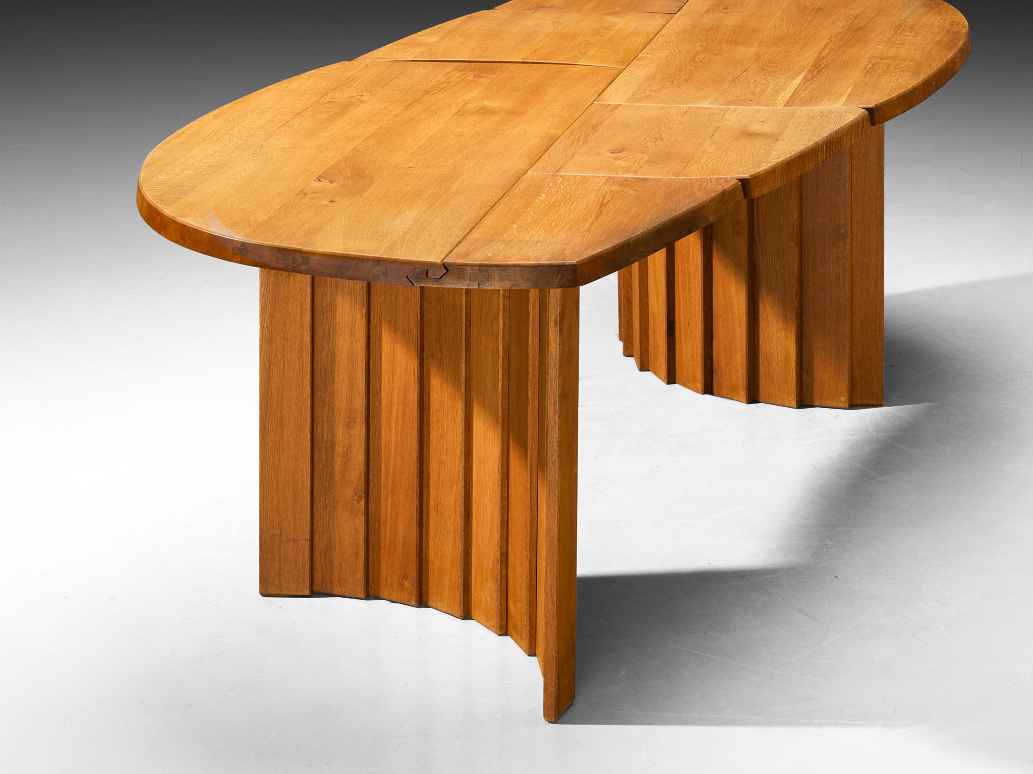 Pierre Chapo 'Table à Géométrie Variable' in Solid Oak tables Morentz