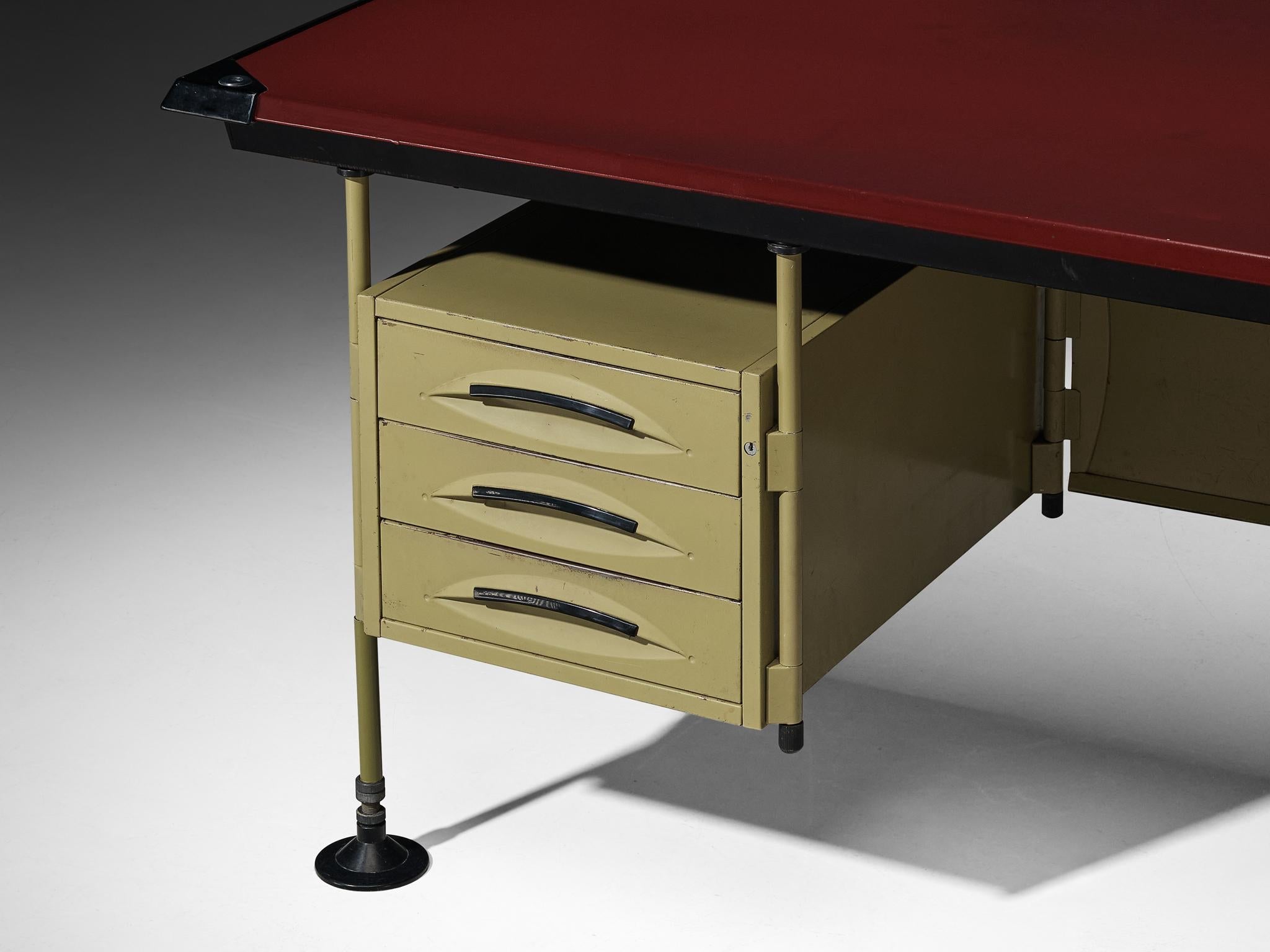 Studio BBPR 'Spazio' Corner Desk with Movable Cabinet tables Morentz