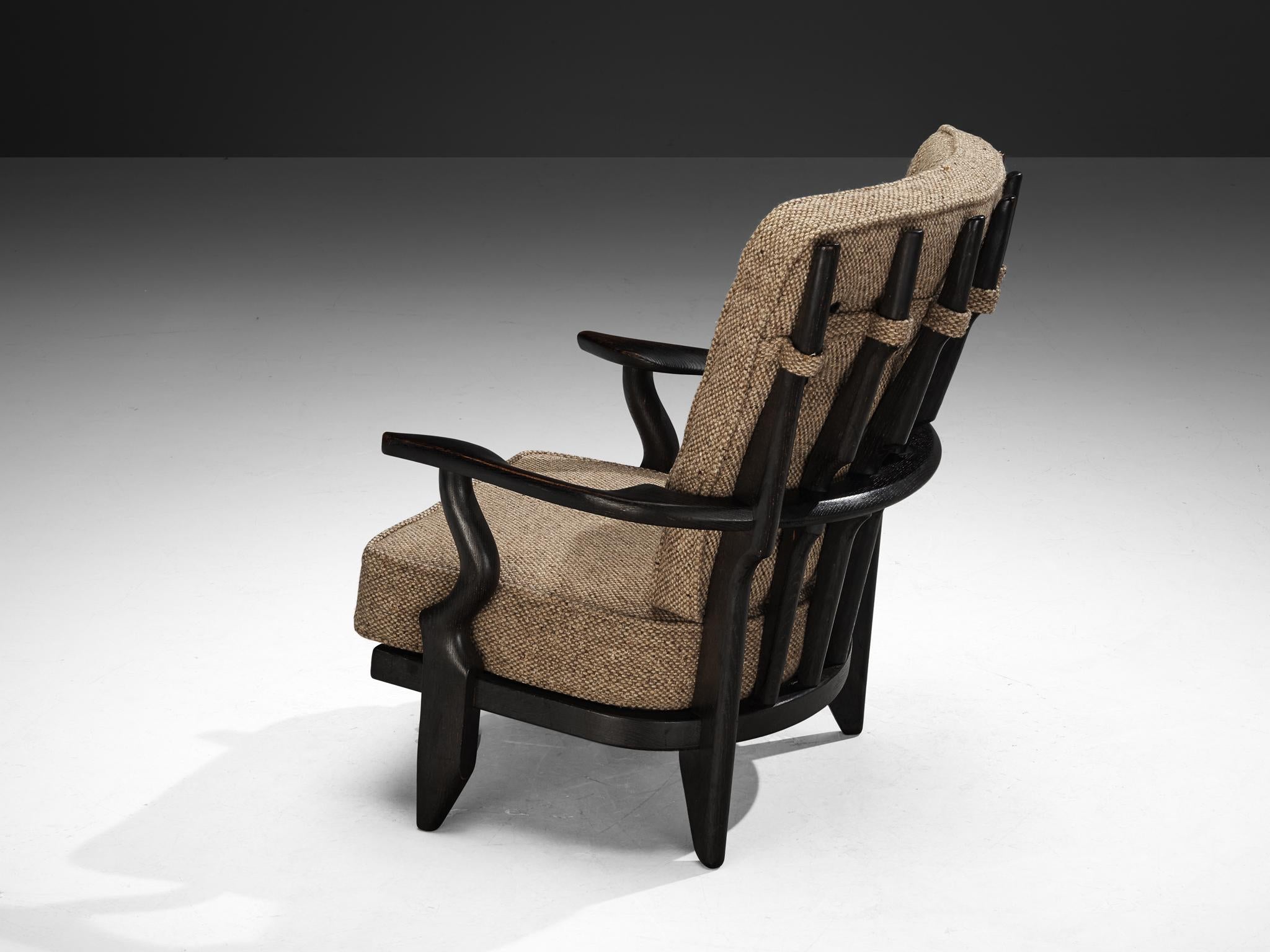 Guillerme & Chambron 'Mid Repos' Lounge Chair in Darkened Oak seating Morentz