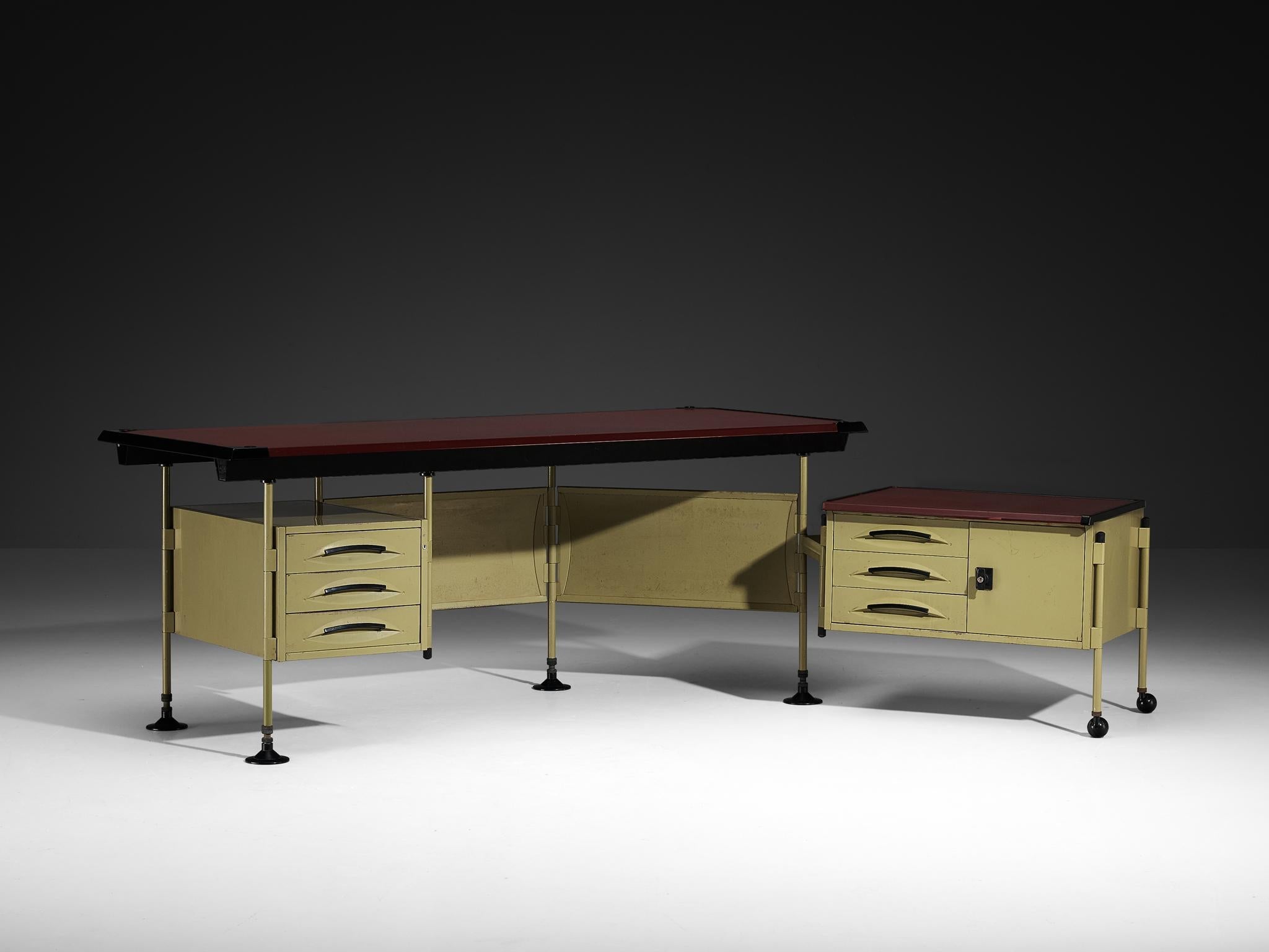 Studio BBPR 'Spazio' Corner Desk with Movable Cabinet tables Morentz