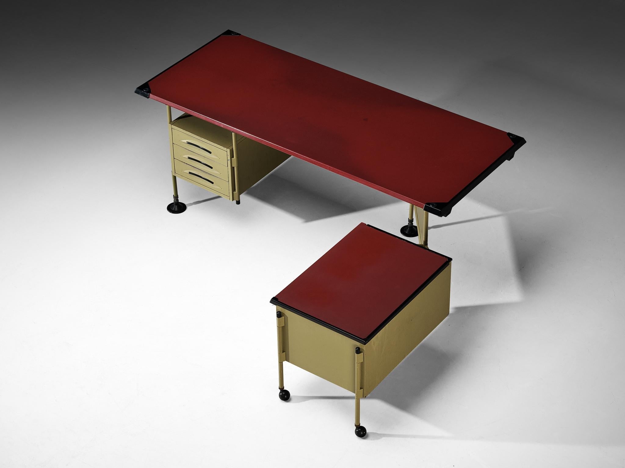 Studio BBPR 'Spazio' Corner Desk with Movable Cabinet tables Morentz