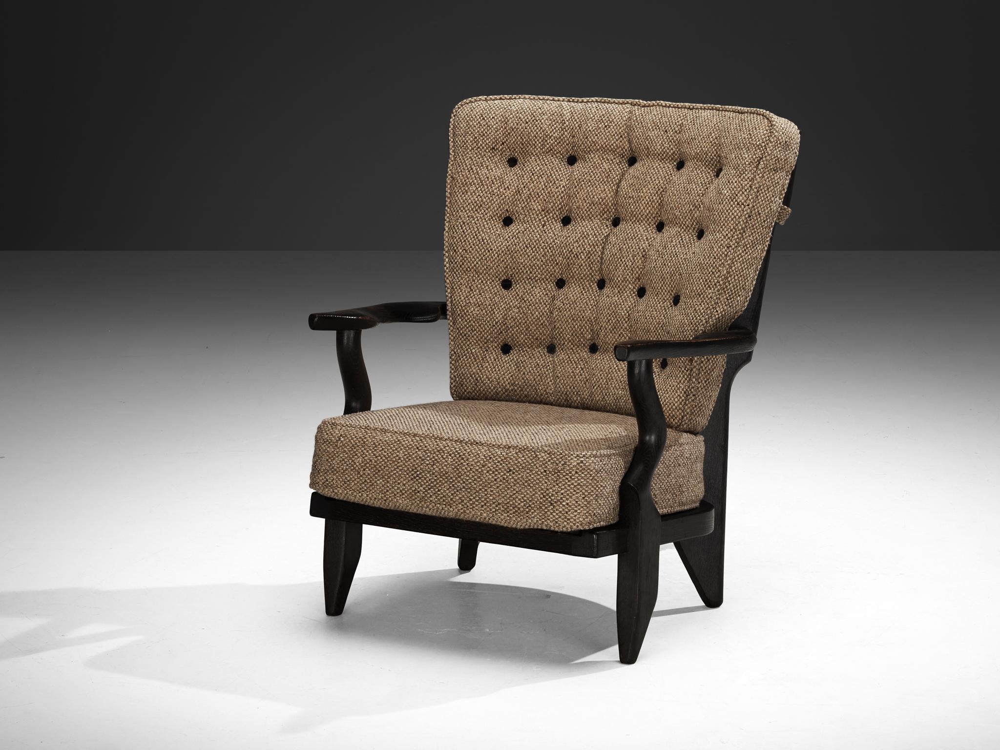 Guillerme & Chambron 'Mid Repos' Lounge Chair in Darkened Oak seating Morentz