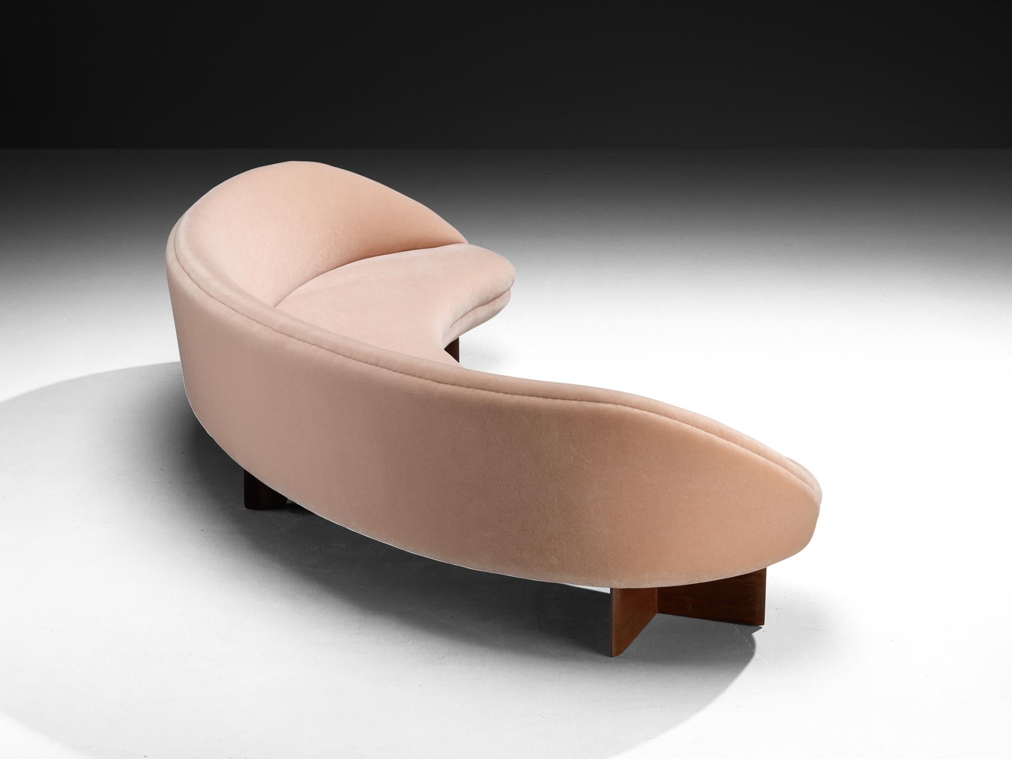 Vladimir Kagan for Kagan-Dreyfuss Inc '6999' Sofa in Mohair and Walnut seating Morentz