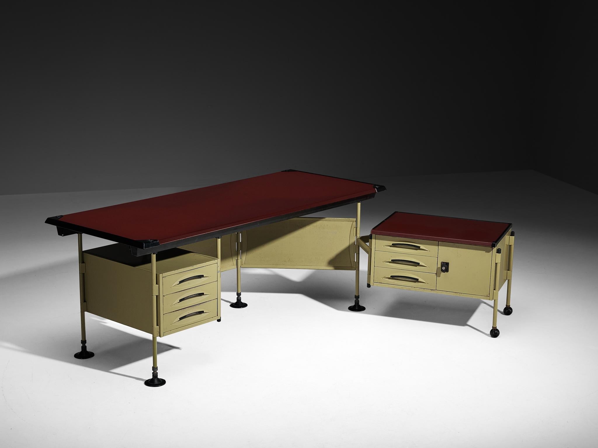 Studio BBPR 'Spazio' Corner Desk with Movable Cabinet tables Morentz