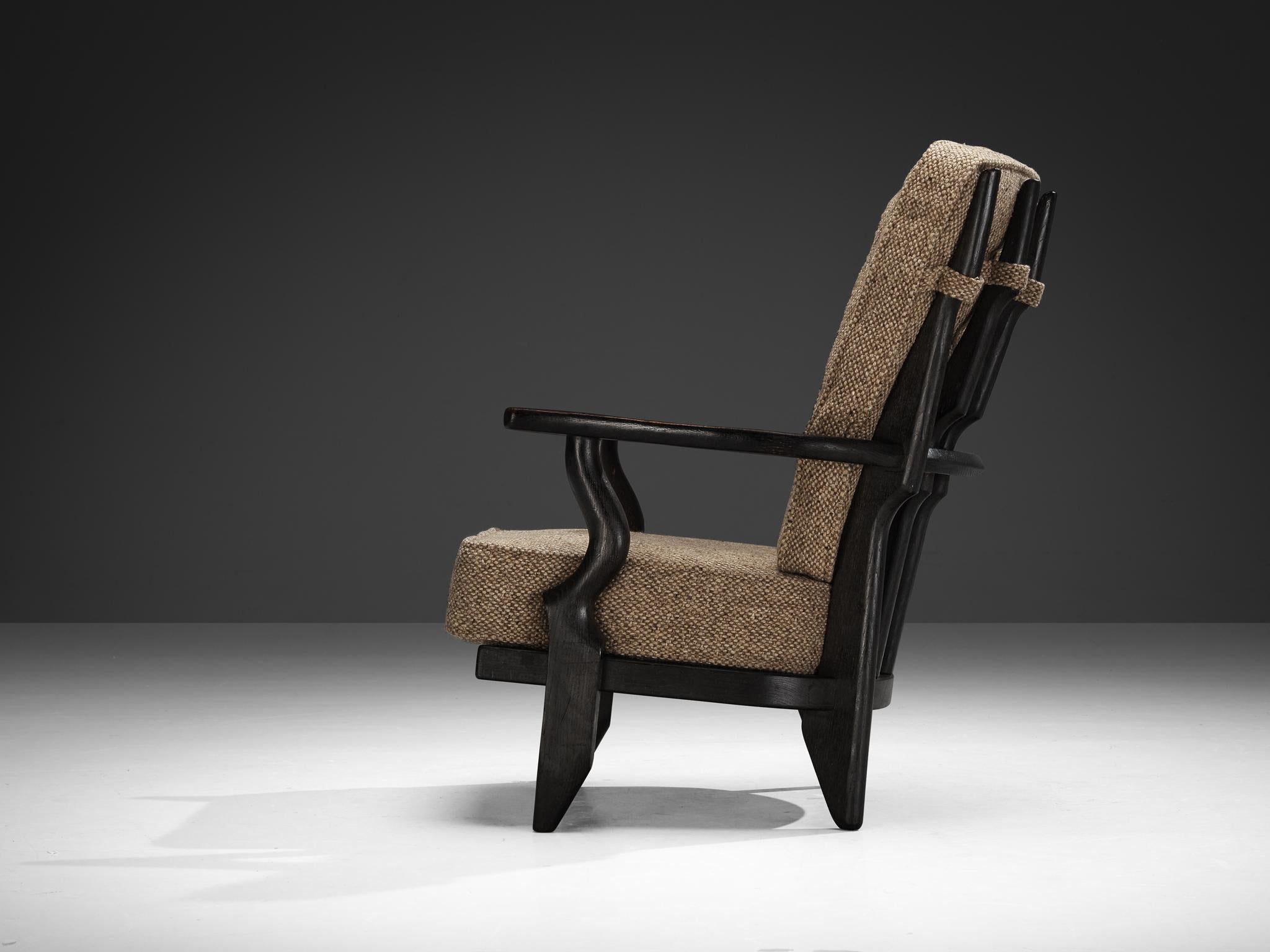 Guillerme & Chambron 'Mid Repos' Lounge Chair in Darkened Oak seating Morentz