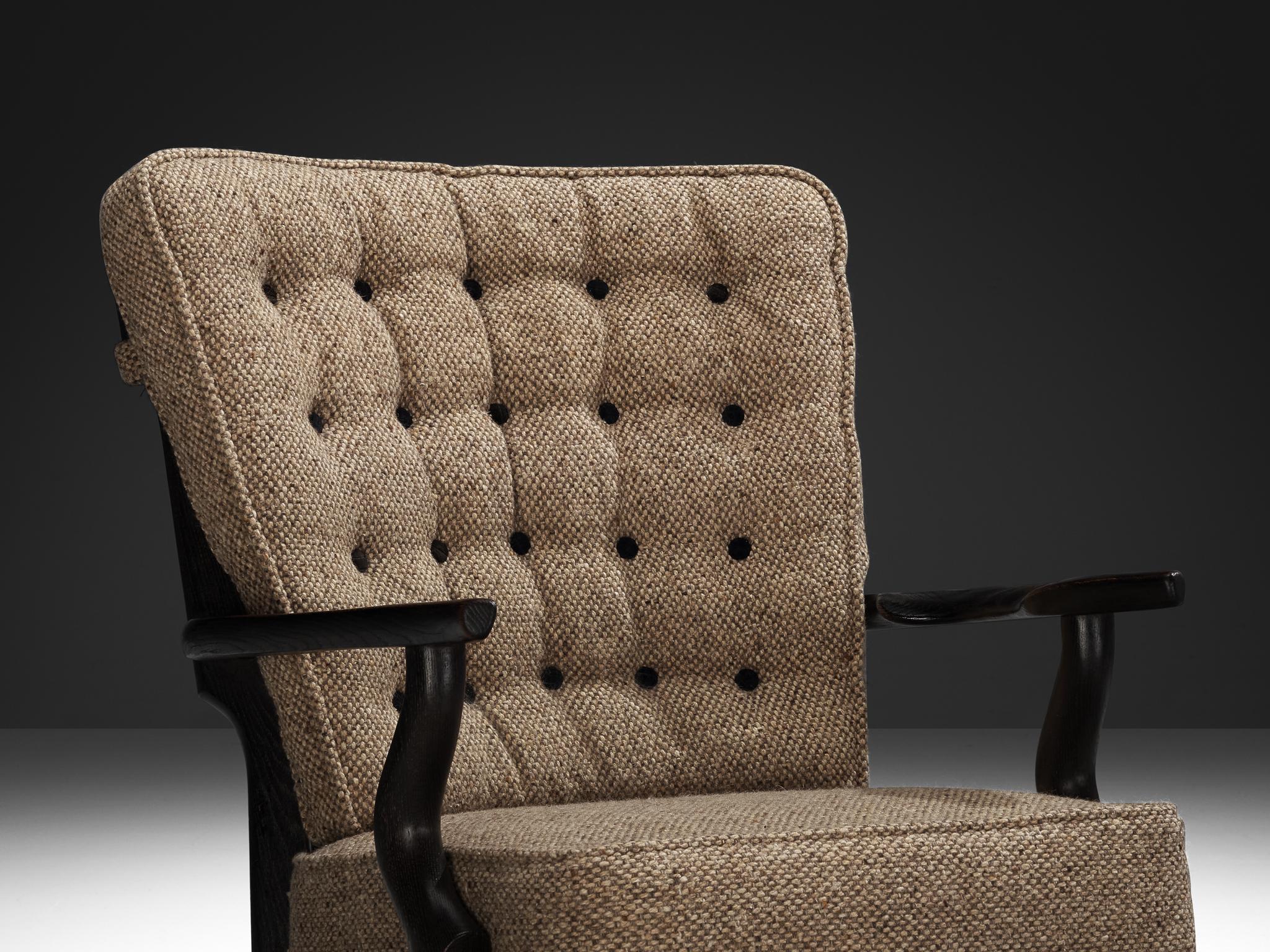 Guillerme & Chambron 'Mid Repos' Lounge Chair in Darkened Oak seating Morentz