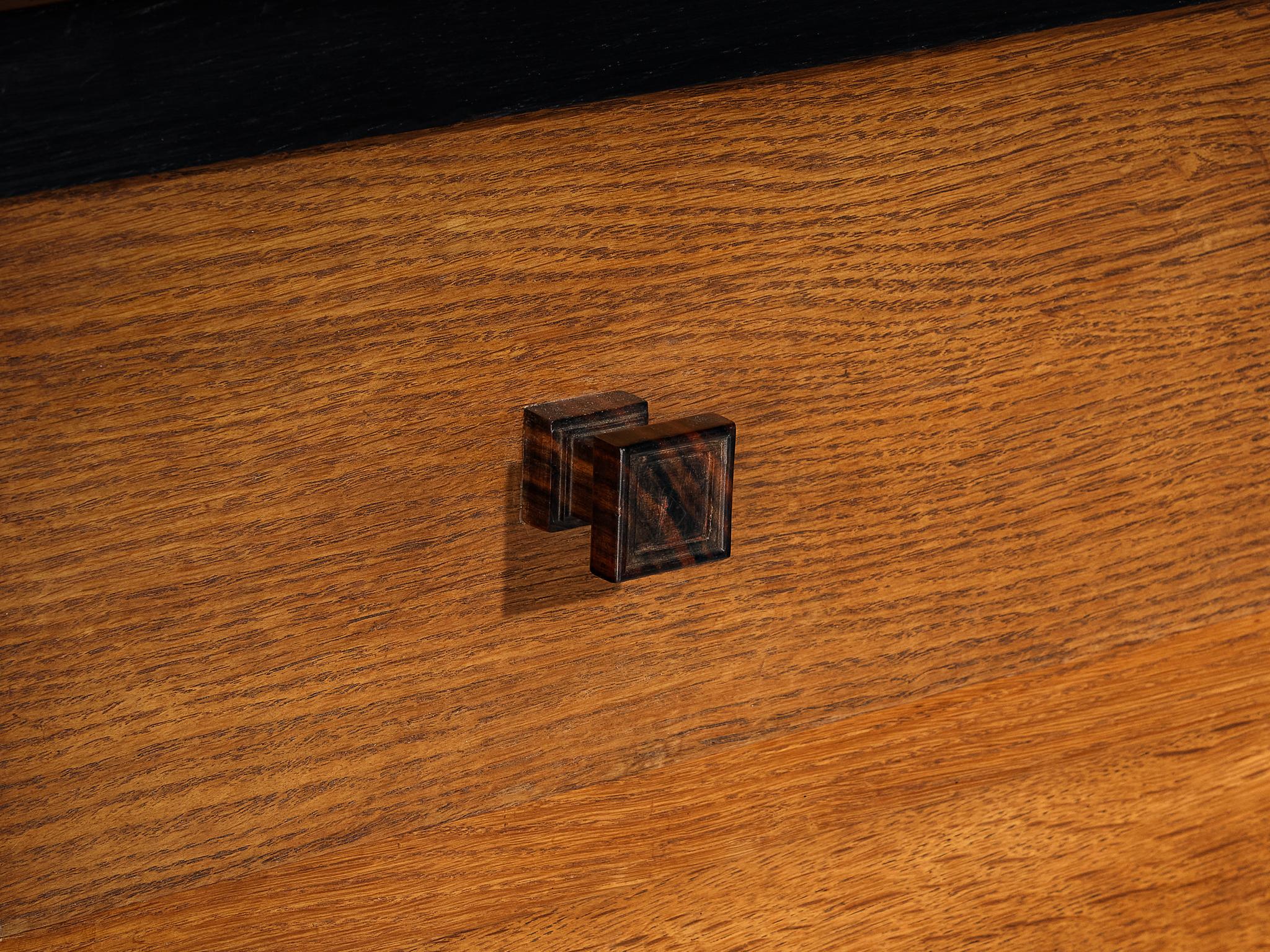 Hendrik Wouda for Pander Art Deco Bookshelf in Oak case pieces and storage cabinets Morentz