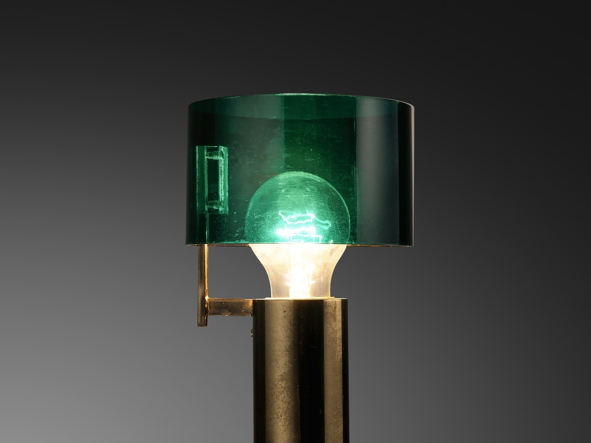 Tito Agnoli for O-Luce Table Lamp in Nickel-Plated Brass and Perspex lighting Morentz