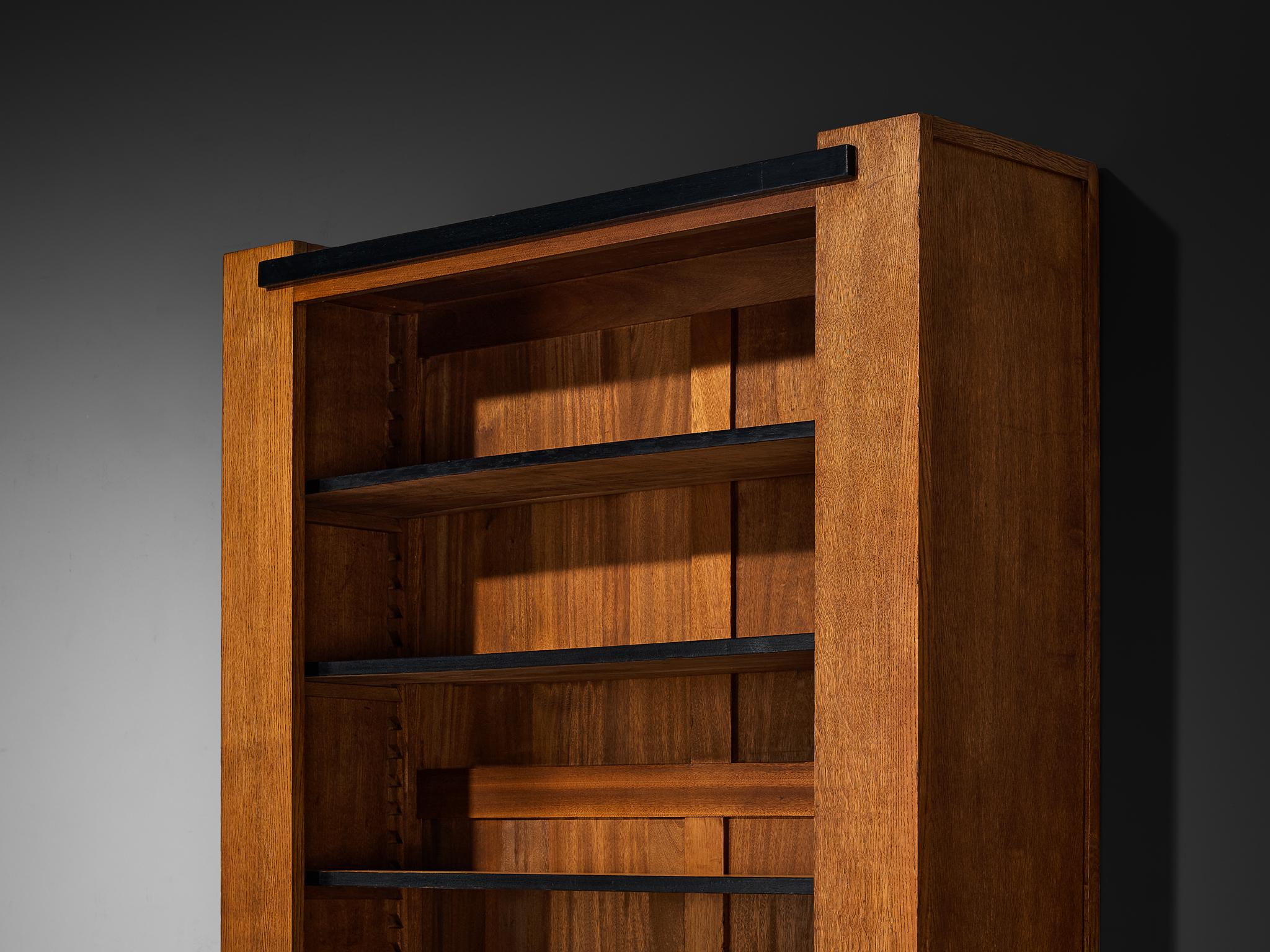 Hendrik Wouda for Pander Art Deco Bookshelf in Oak case pieces and storage cabinets Morentz