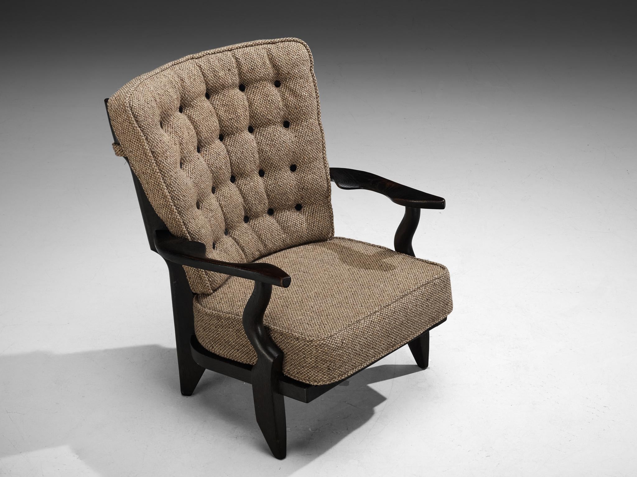 Guillerme & Chambron 'Mid Repos' Lounge Chair in Darkened Oak seating Morentz