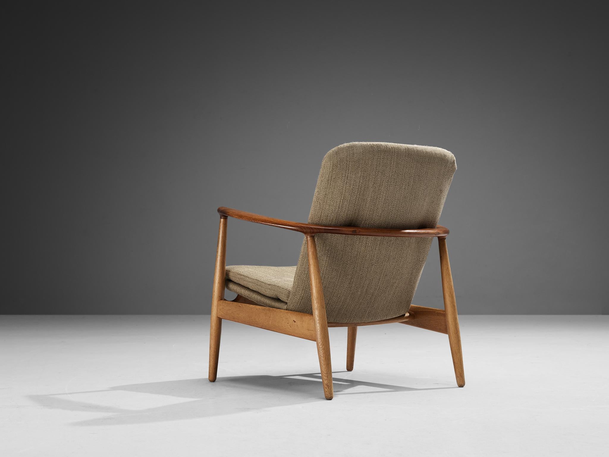 Arne Vodder for Bovirke Armchair in Oak and Beige Upholstery seating Morentz