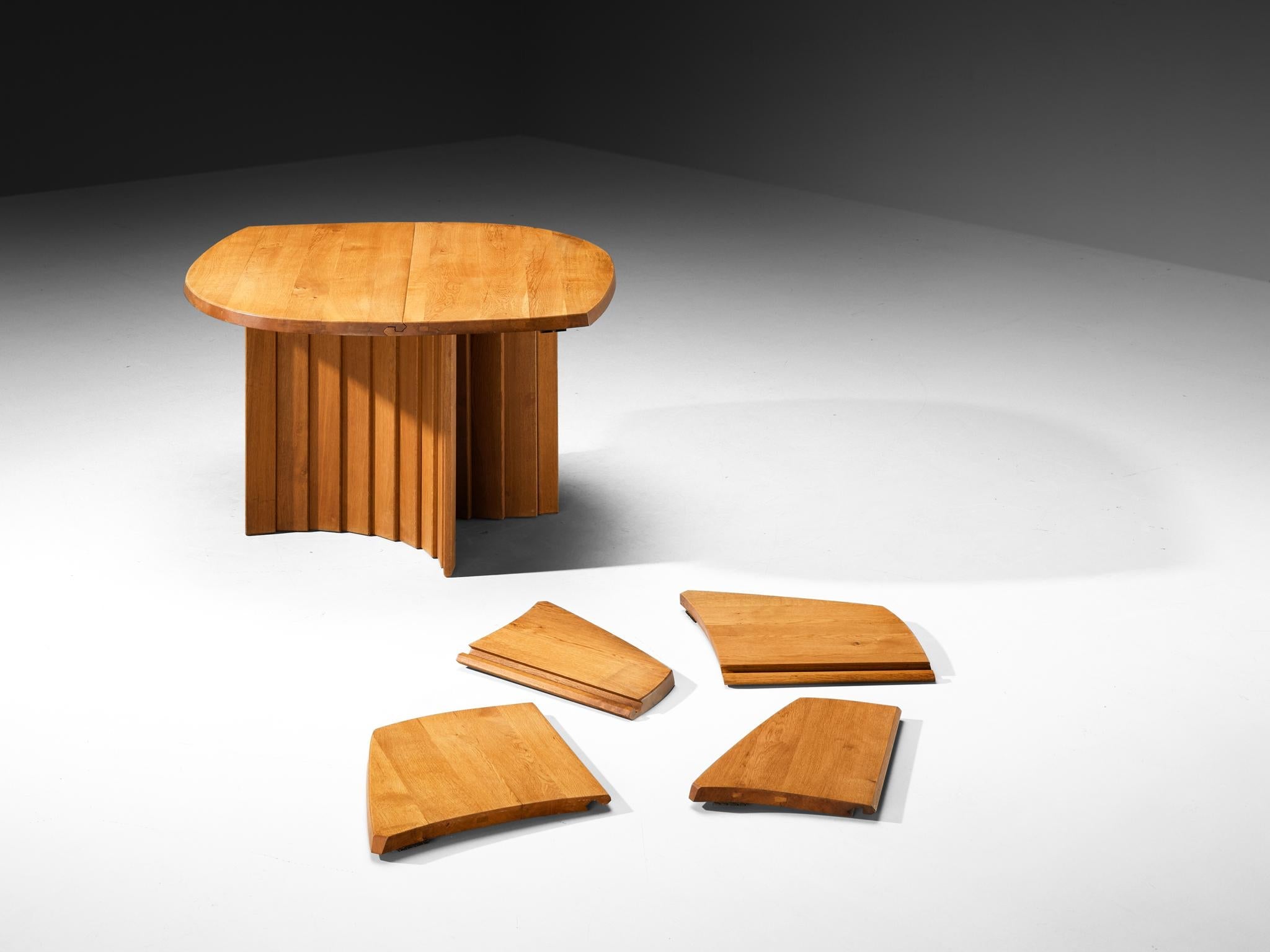 Pierre Chapo 'Table à Géométrie Variable' in Solid Oak tables Morentz
