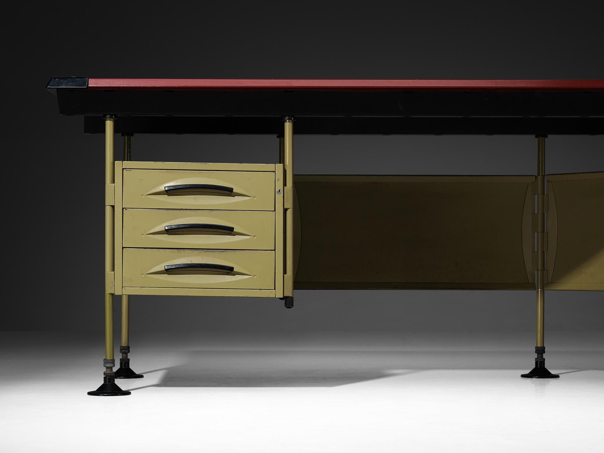 Studio BBPR 'Spazio' Corner Desk with Movable Cabinet tables Morentz