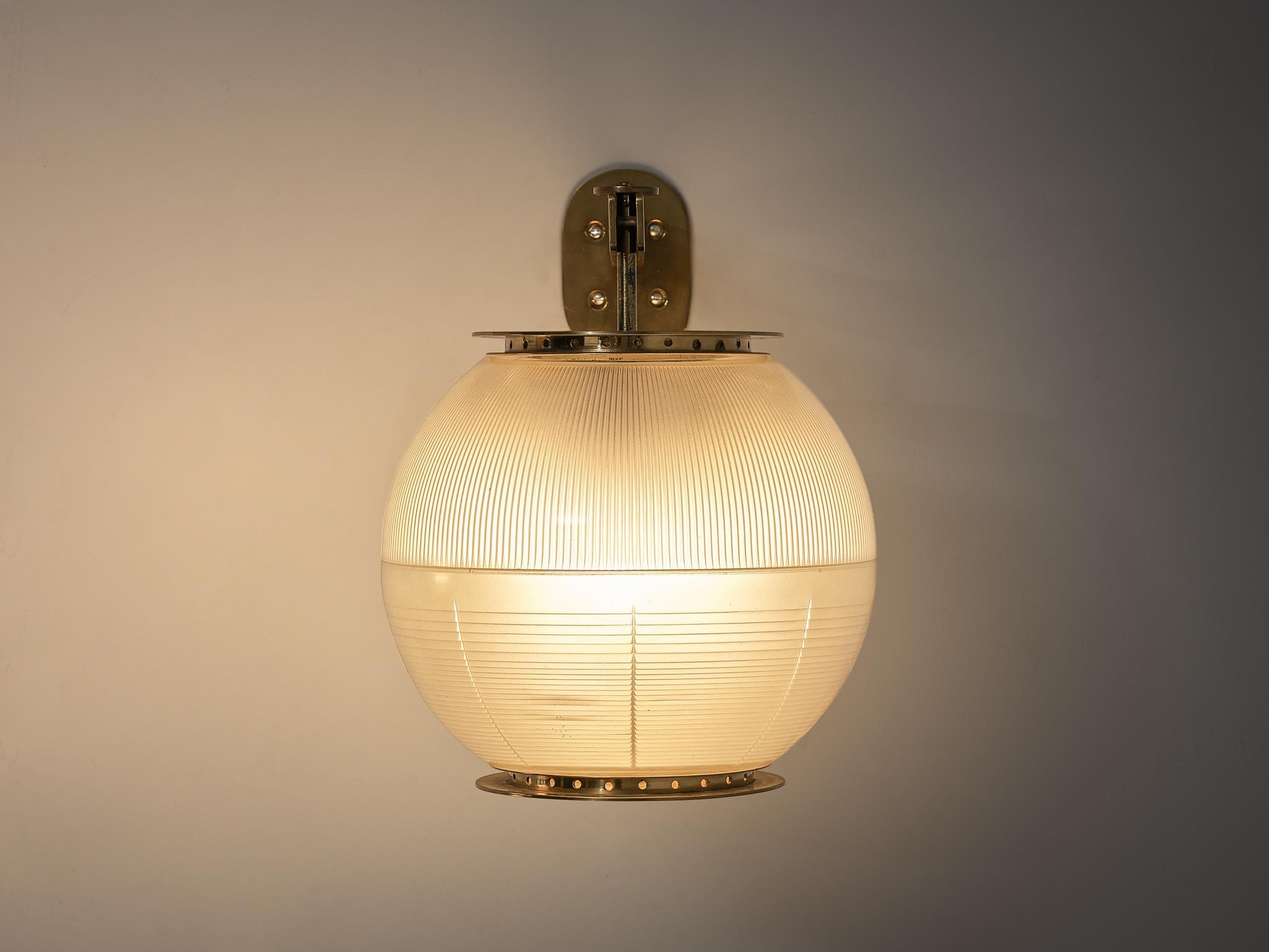 Ignazio Gardella for Azucena 'Doppio Vetro' Wall Lights in Glass and Brass lighting Morentz
