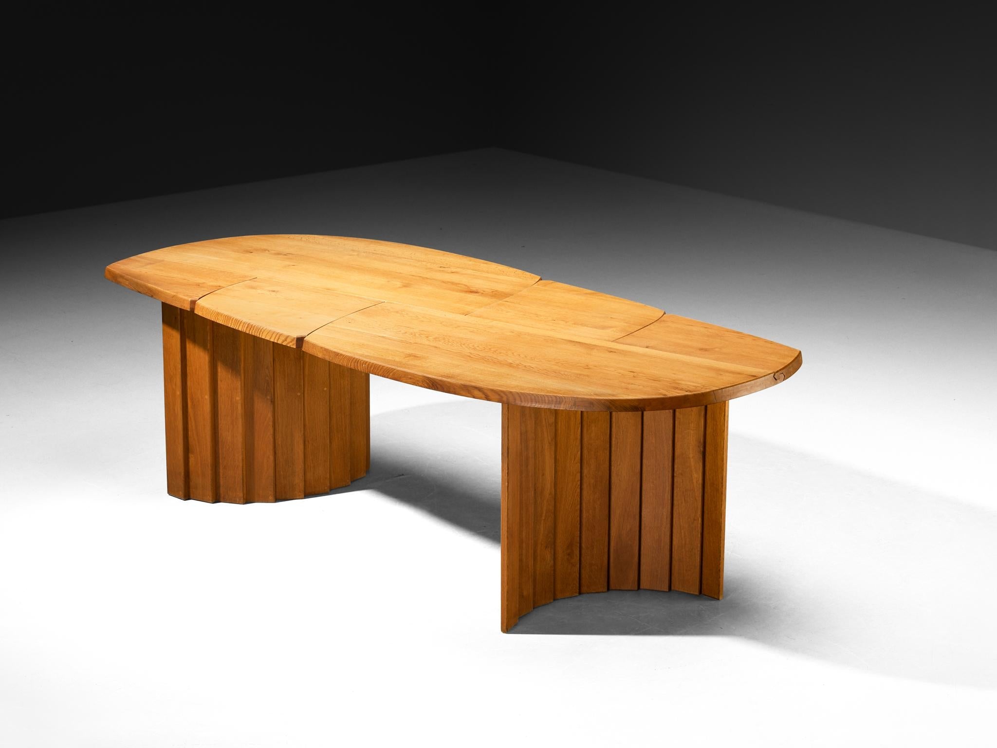 Pierre Chapo 'Table à Géométrie Variable' in Solid Oak tables Morentz