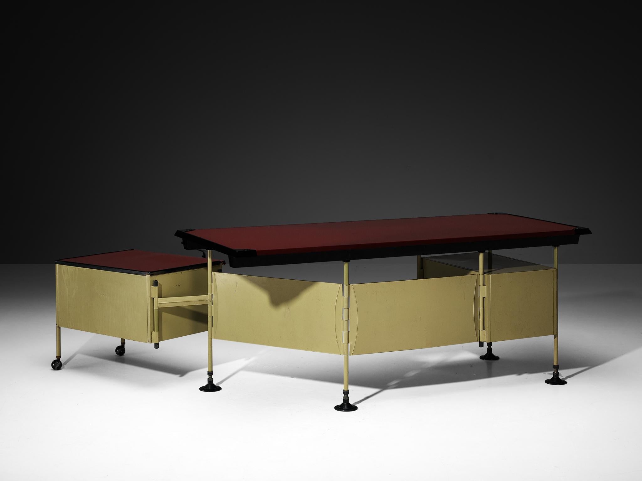 Studio BBPR 'Spazio' Corner Desk with Movable Cabinet tables Morentz