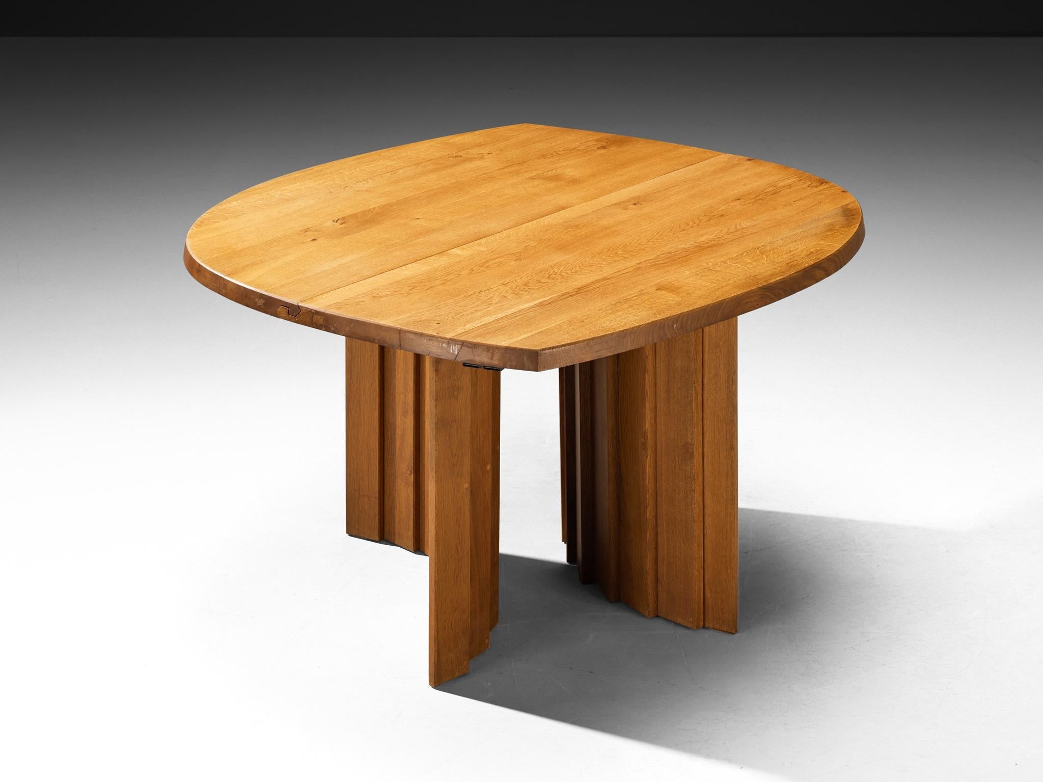 Pierre Chapo 'Table à Géométrie Variable' in Solid Oak tables Morentz