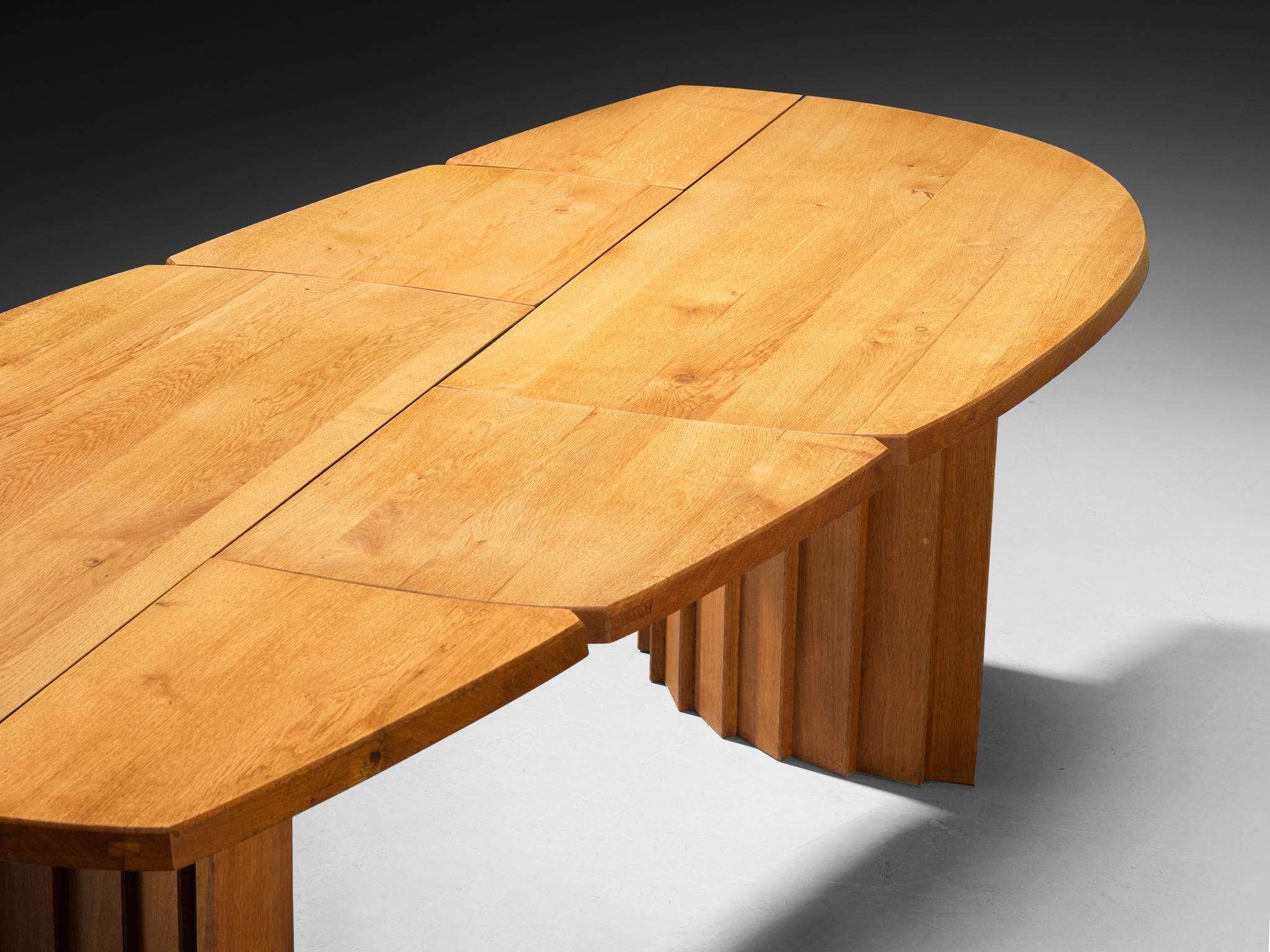 Pierre Chapo 'Table à Géométrie Variable' in Solid Oak tables Morentz