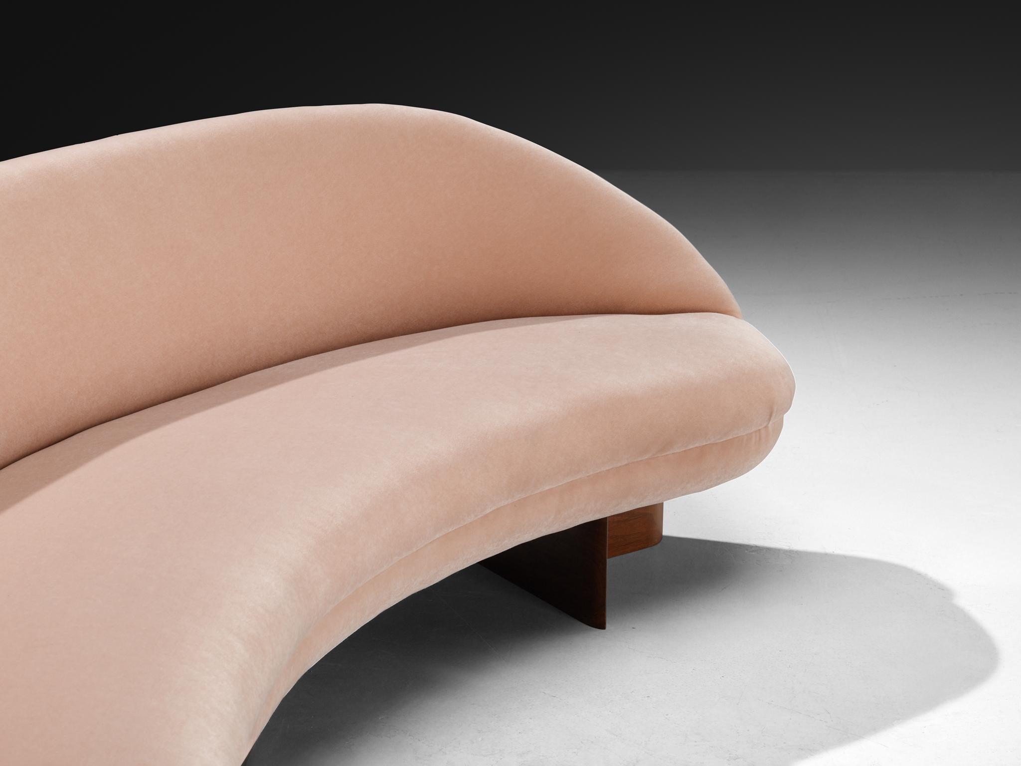 Vladimir Kagan for Kagan-Dreyfuss Inc '6999' Sofa in Mohair and Walnut seating Morentz