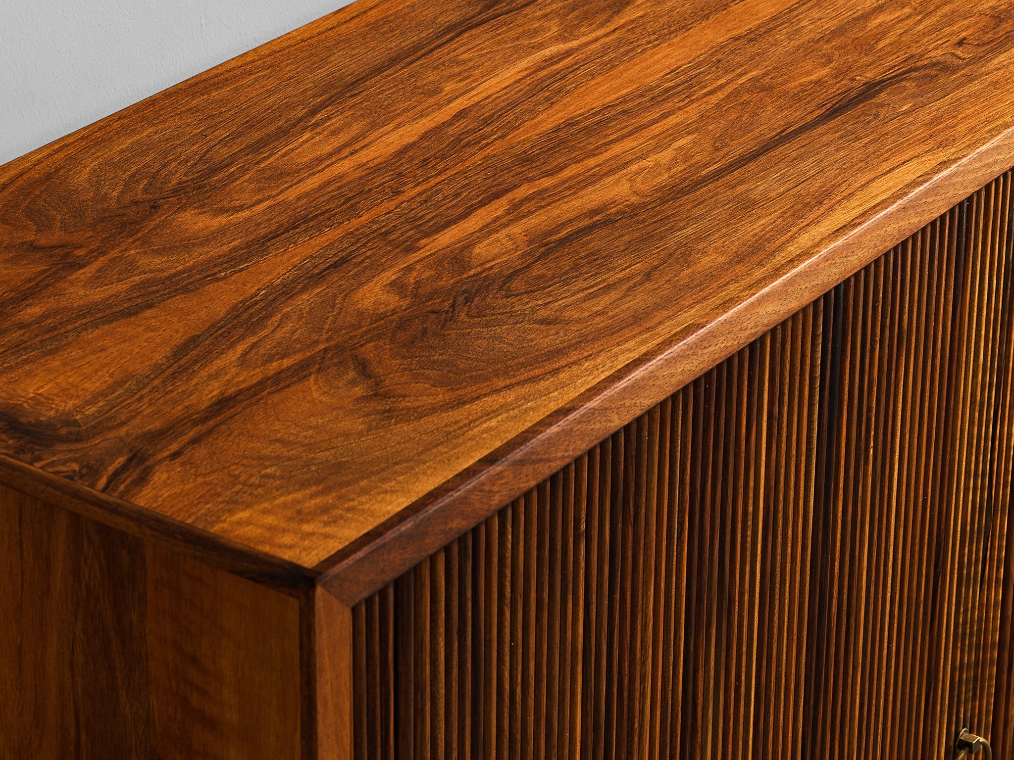 William Watting High Cabinet in Walnut with Elegant Tambour Doors case pieces and storage cabinets Morentz