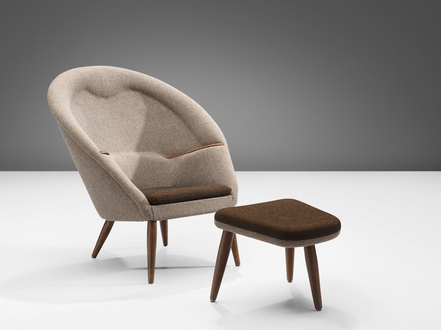 Arnold Madsen 'Oda' Easy Chair with Stool seating Morentz