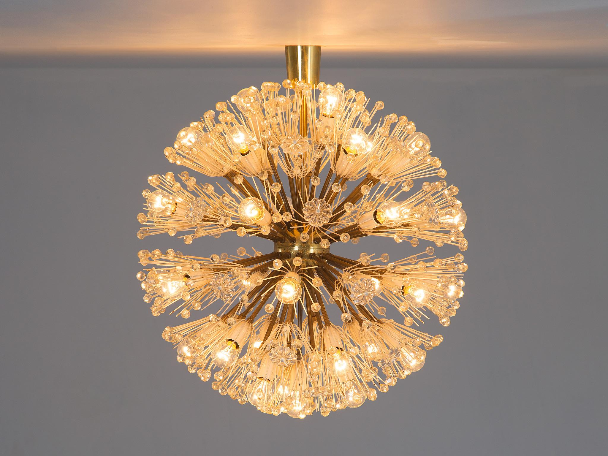 Emil Stejnar for Rupert Nikoll Sputnik Chandelier in Brass and Glass lighting Morentz
