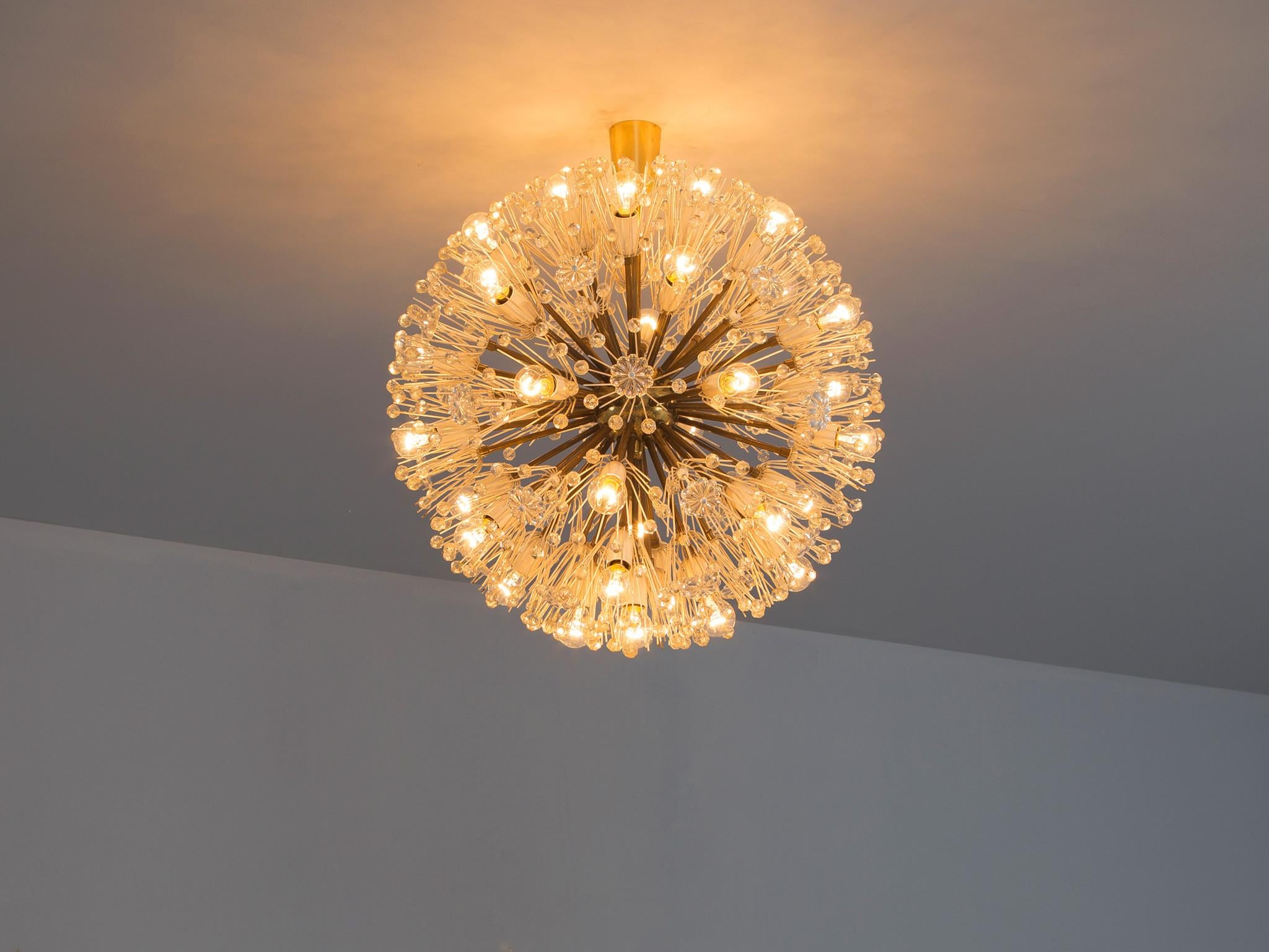 Emil Stejnar for Rupert Nikoll Sputnik Chandelier in Brass and Glass lighting Morentz