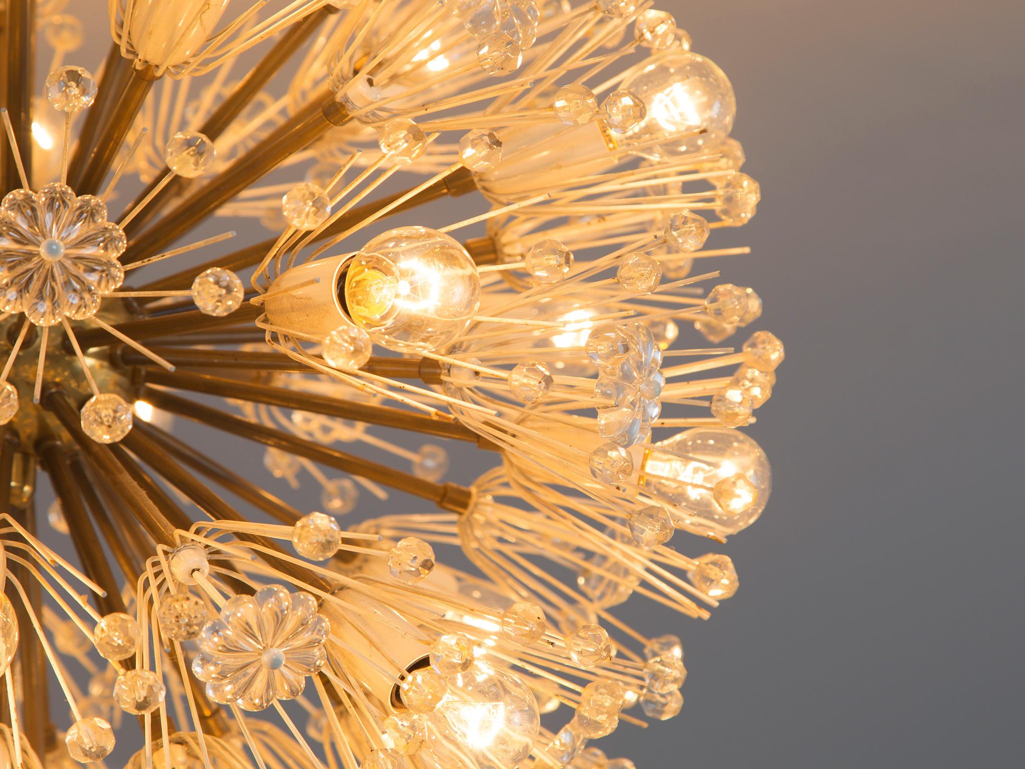 Emil Stejnar for Rupert Nikoll Sputnik Chandelier in Brass and Glass lighting Morentz