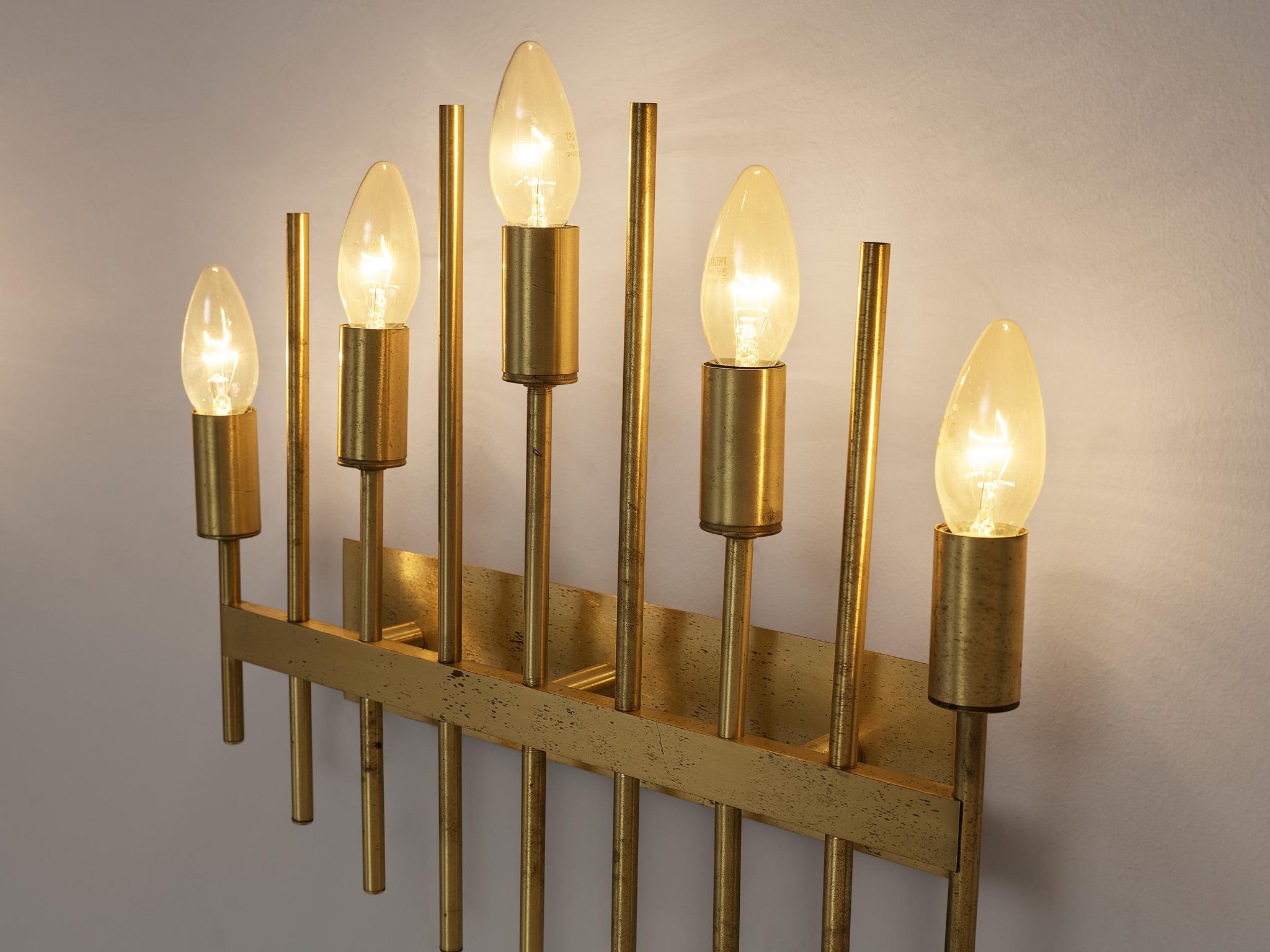 Pair of Delicate Wall Lamps in Brass lighting Morentz