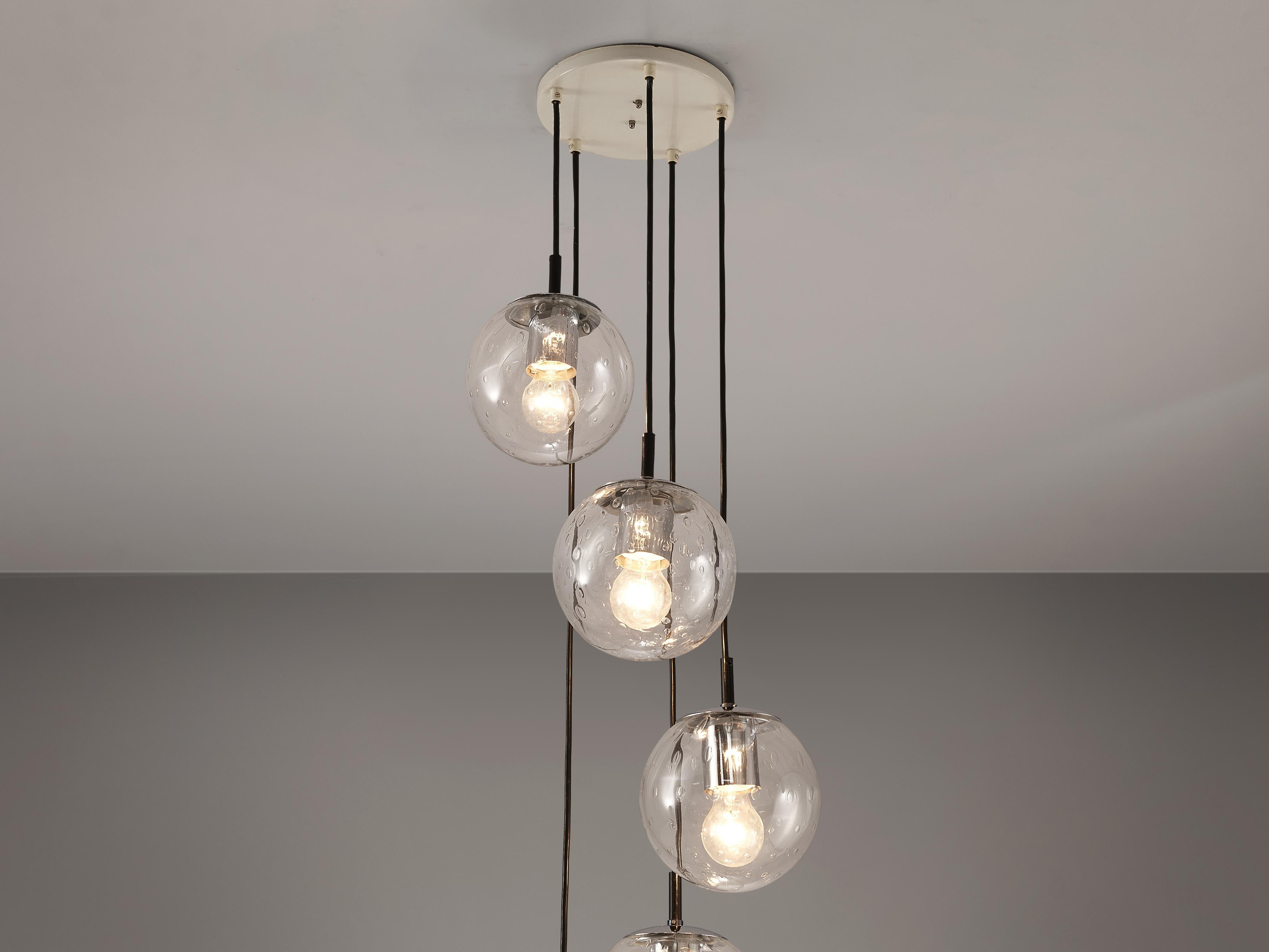 RAAK Pendant Lamp with Five 'Bubble' Spheres in Glass lighting Morentz