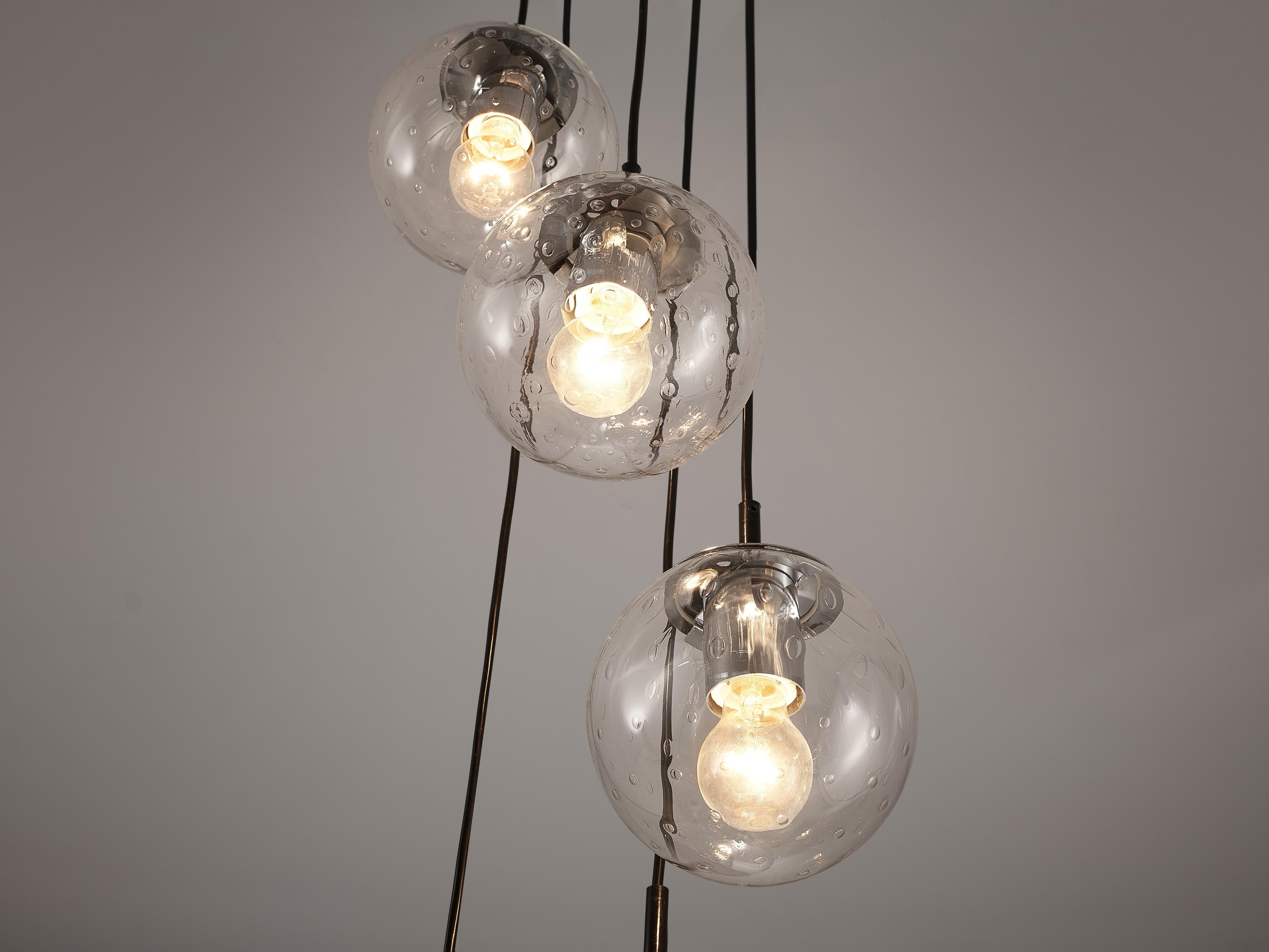 RAAK Pendant Lamp with Five 'Bubble' Spheres in Glass lighting Morentz