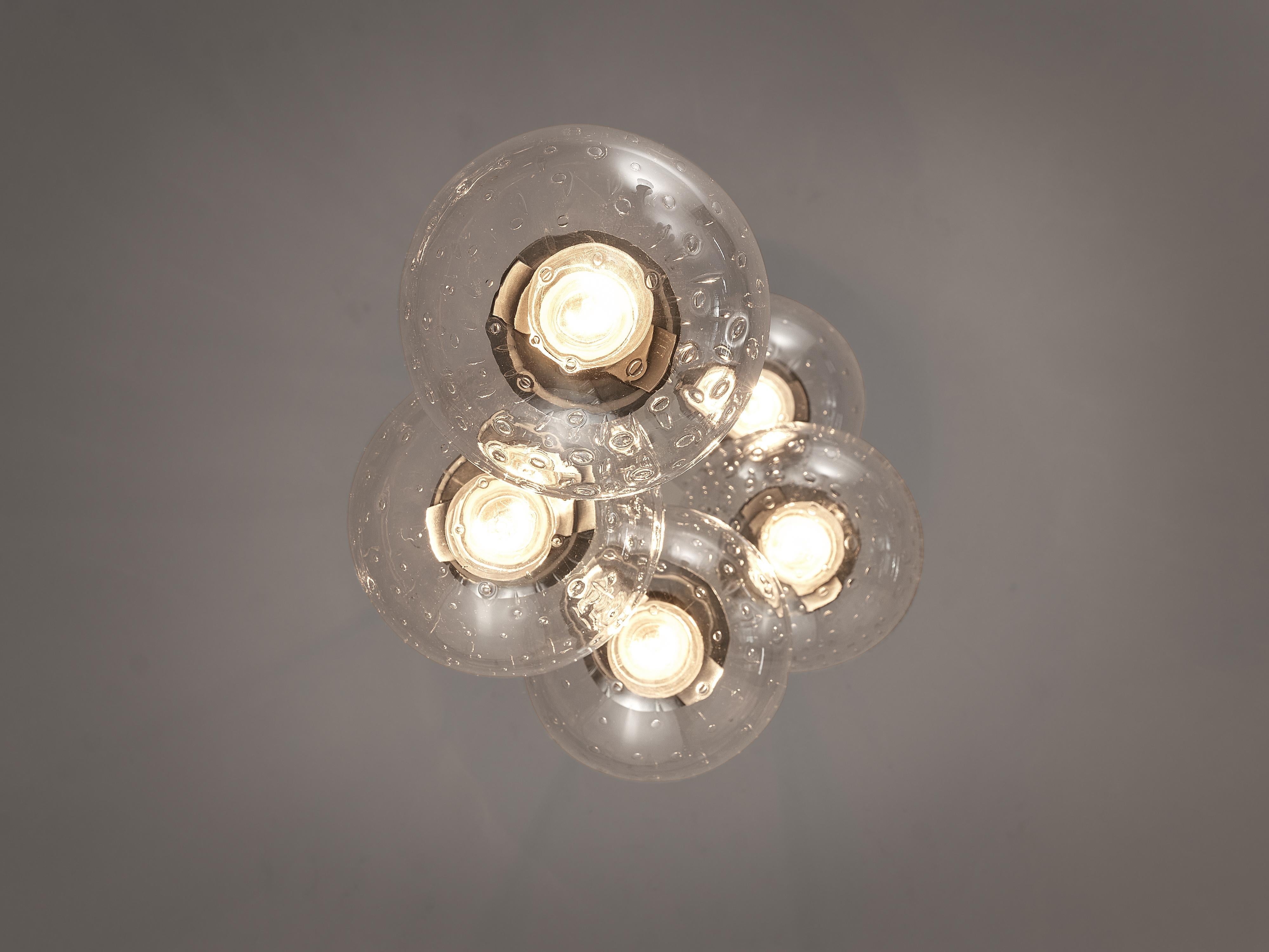 RAAK Pendant Lamp with Five 'Bubble' Spheres in Glass lighting Morentz