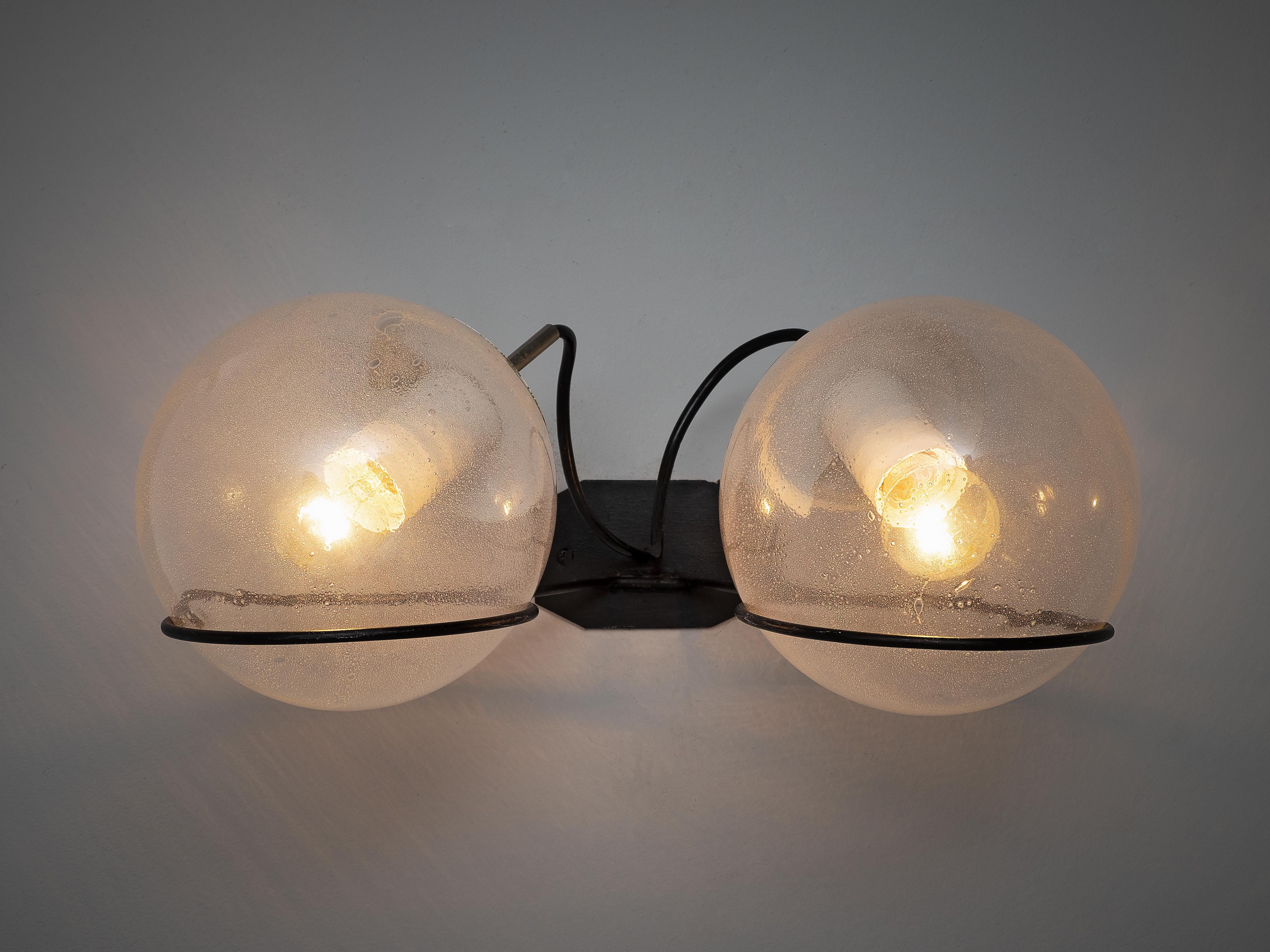 Italian Wall Light with Pulegoso Glass Bulbs lighting Morentz
