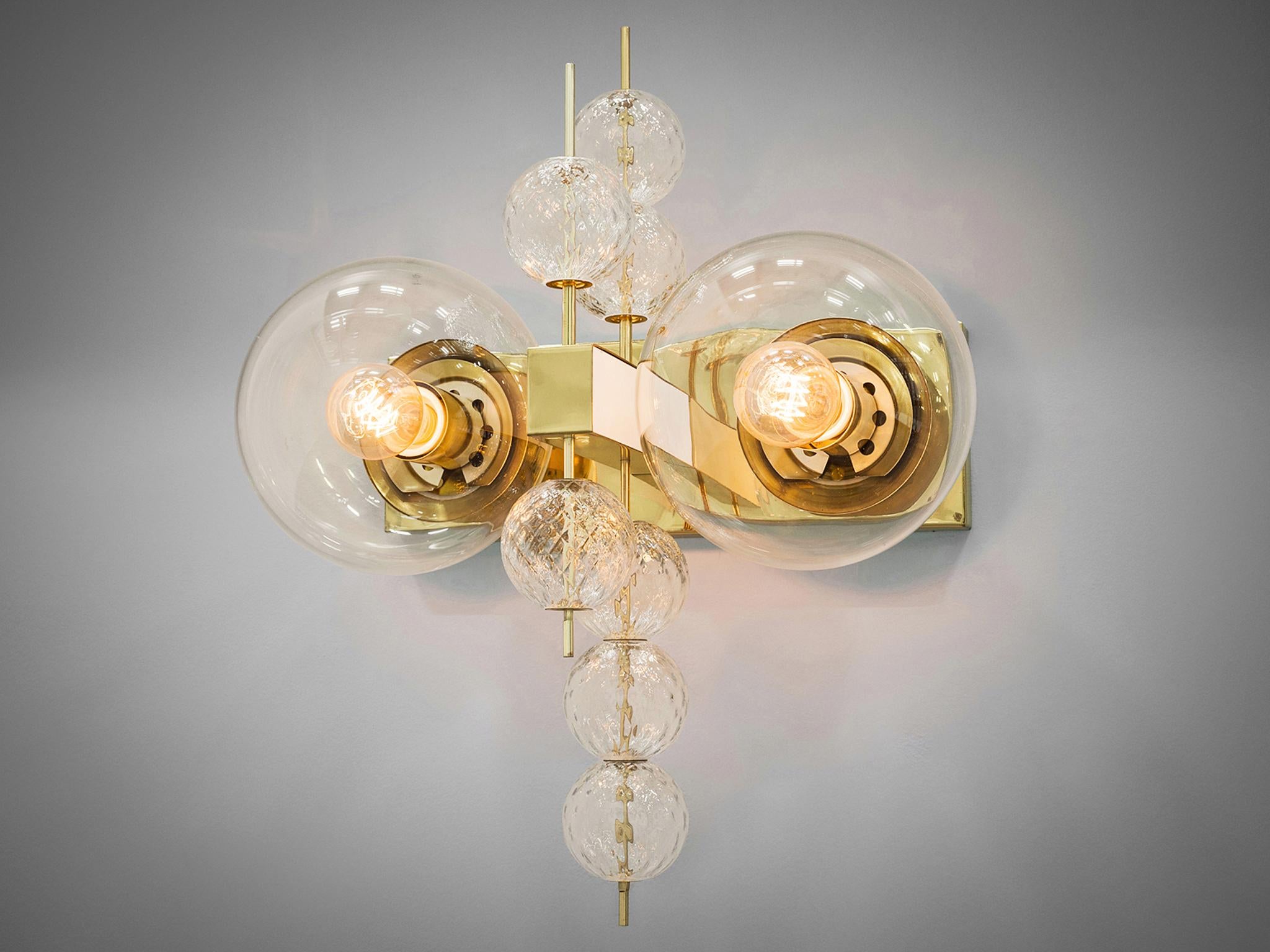 Wall Light in Brass and Glass lighting Morentz