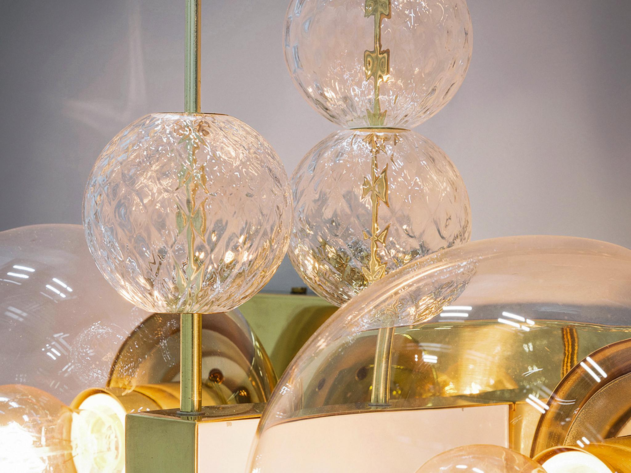 Wall Light in Brass and Glass lighting Morentz